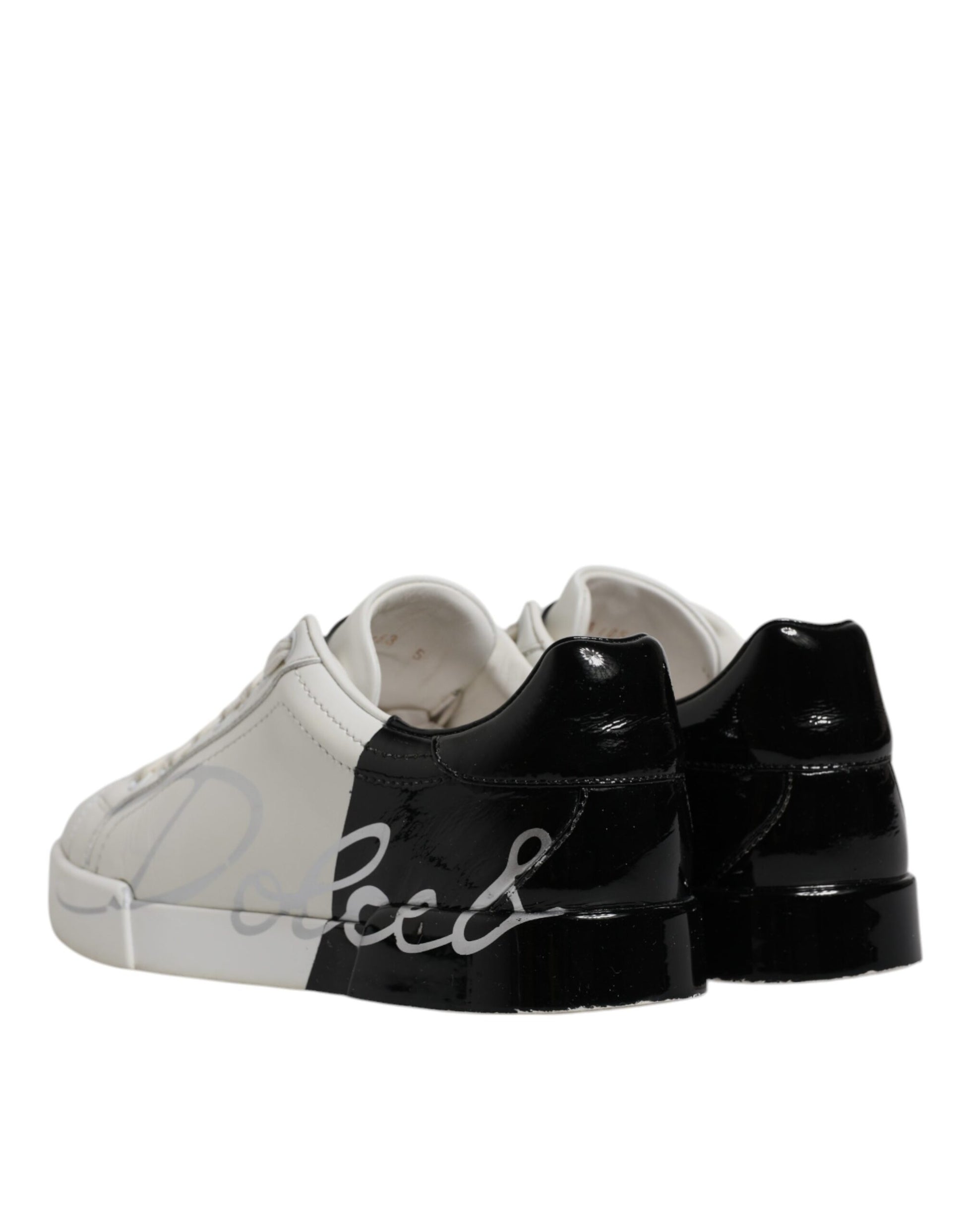 Weiß Schwarz Logo Portofino Männer Sneaker Schuhe