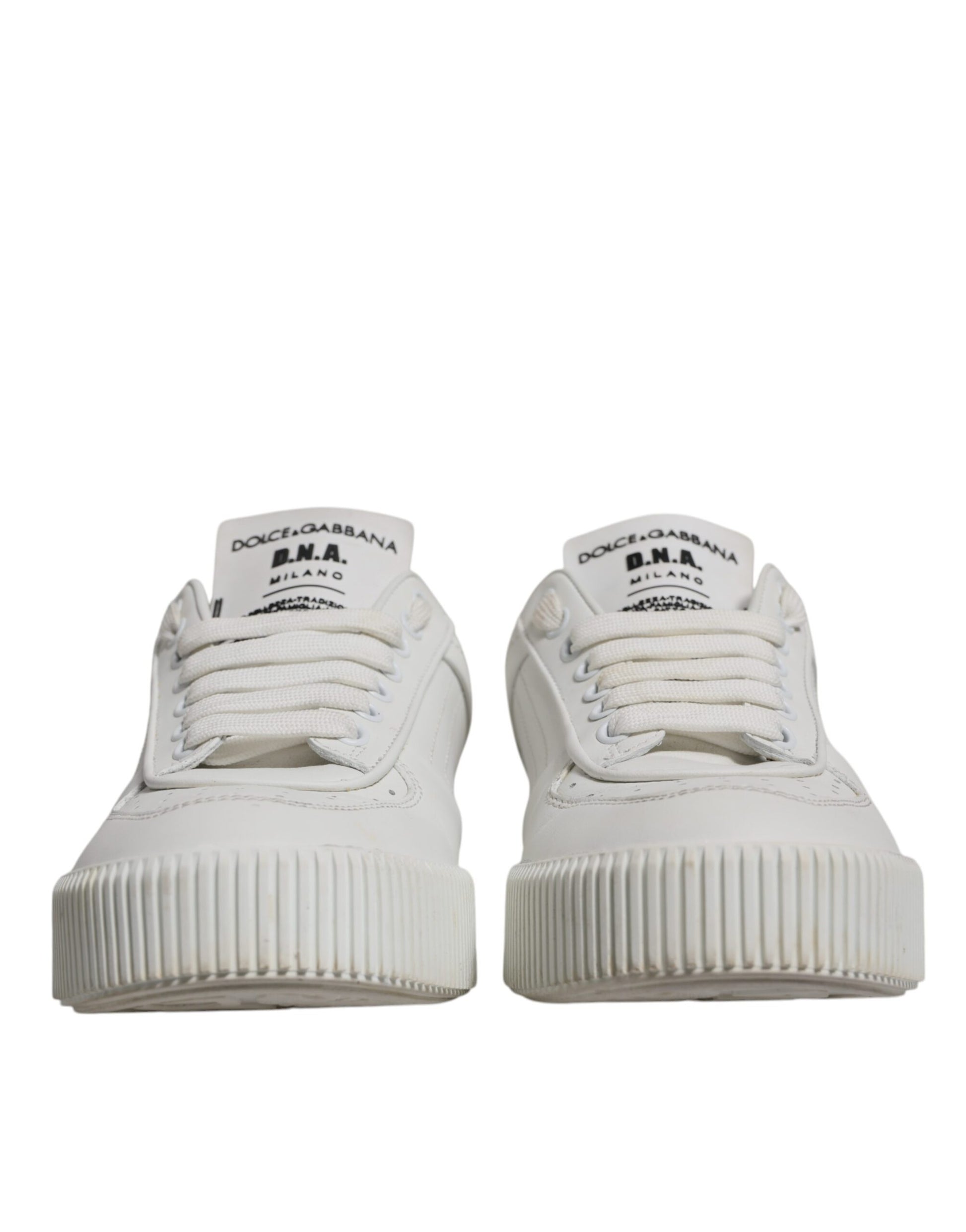 Dolce & Gabbana White Miami Leather Low Top Sneakers Shoes