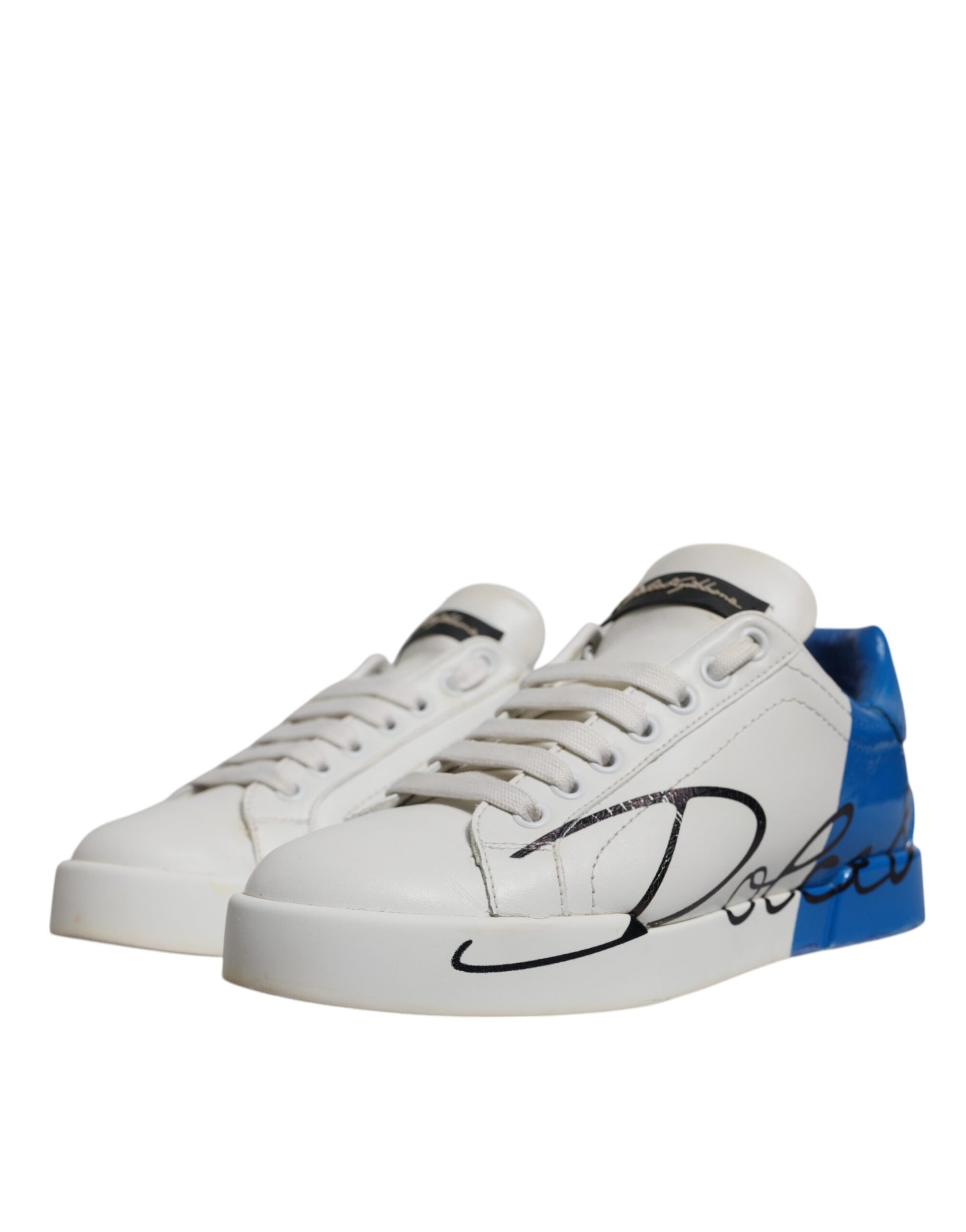 Weiß Blau Logo Portofino Sneakers Schuhe
