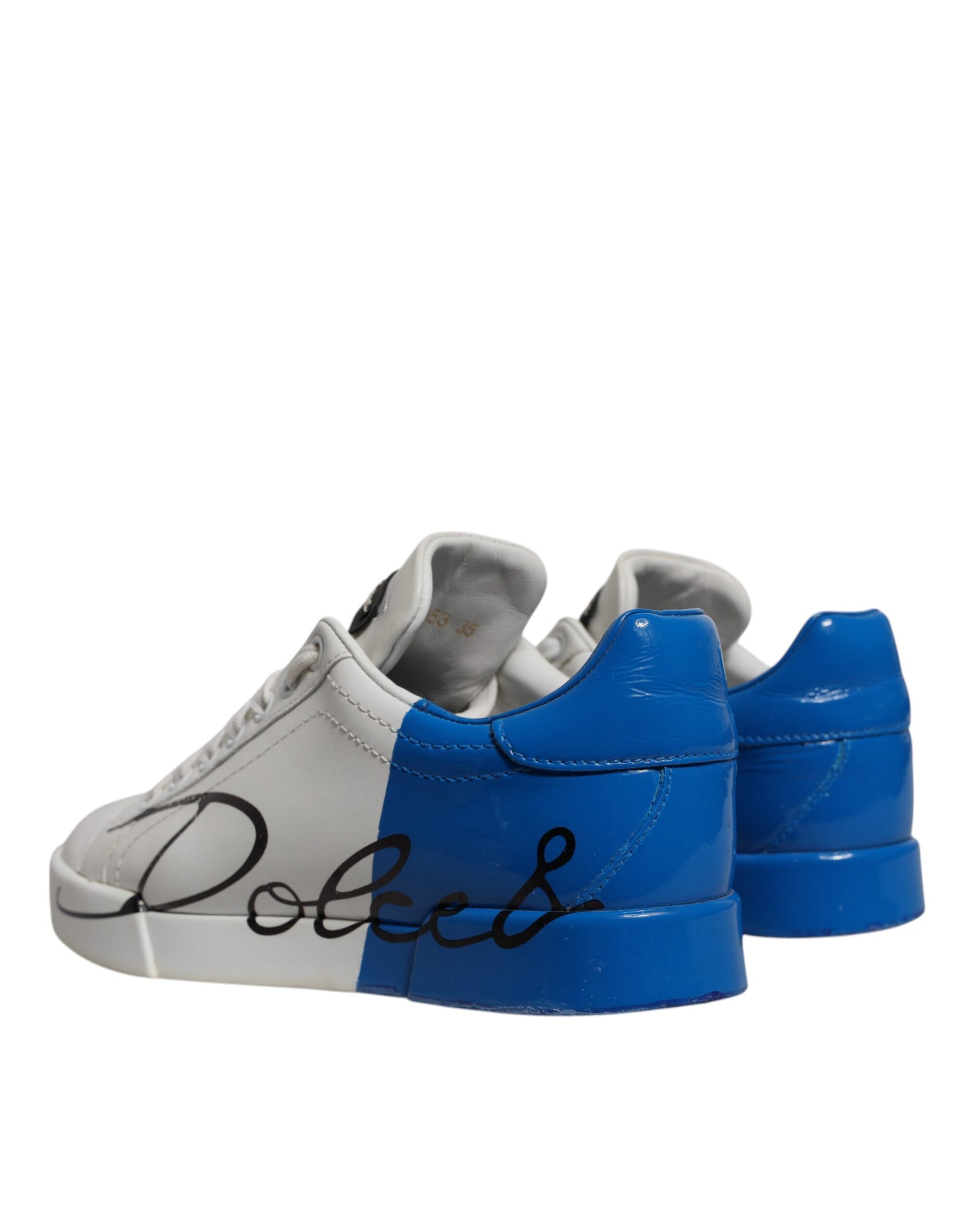 Weiß Blau Logo Portofino Sneakers Schuhe