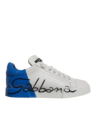 Weiß Blau Logo Portofino Sneakers Schuhe