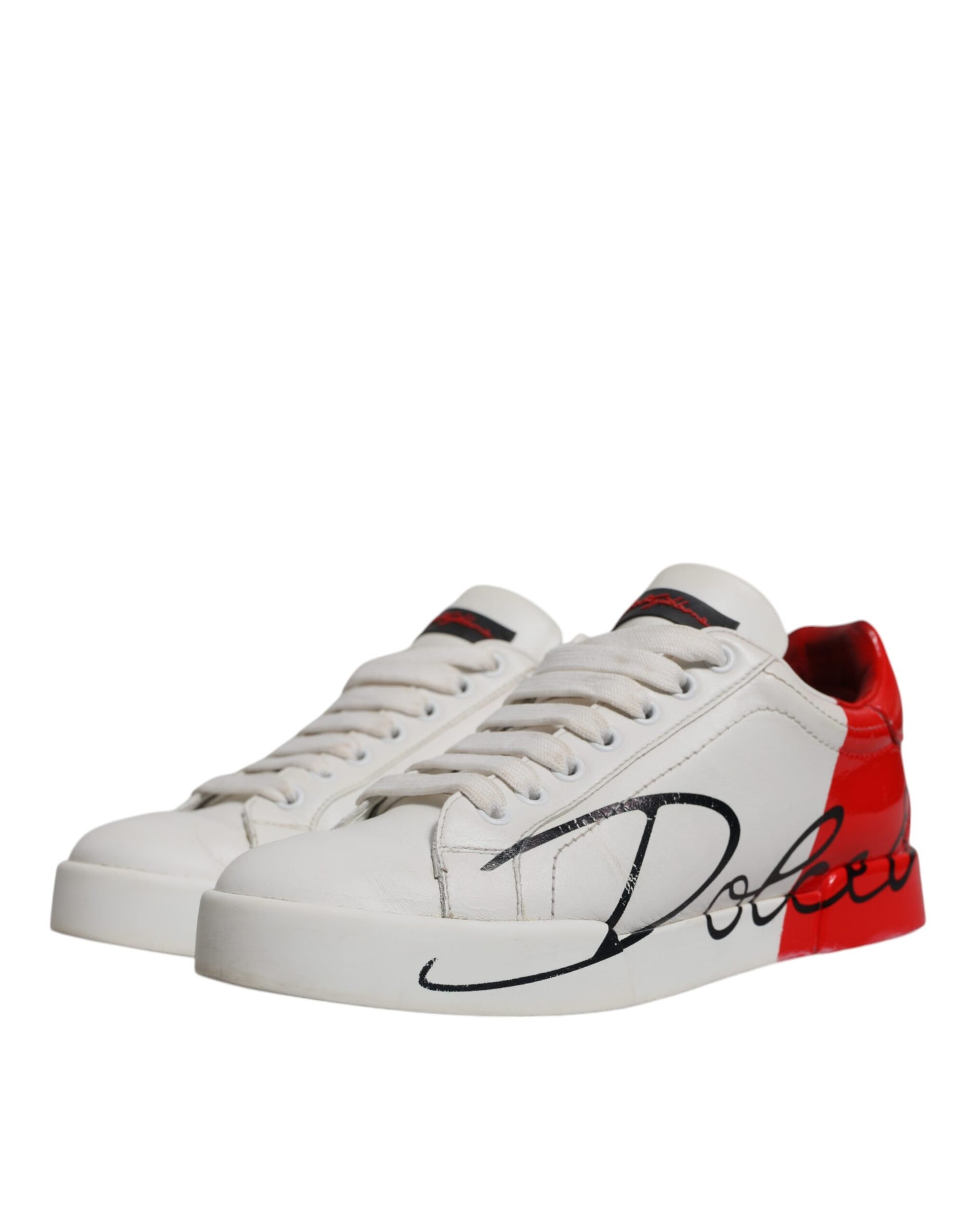 Weiß Rot Logo Portofino Sneakers Schuhe