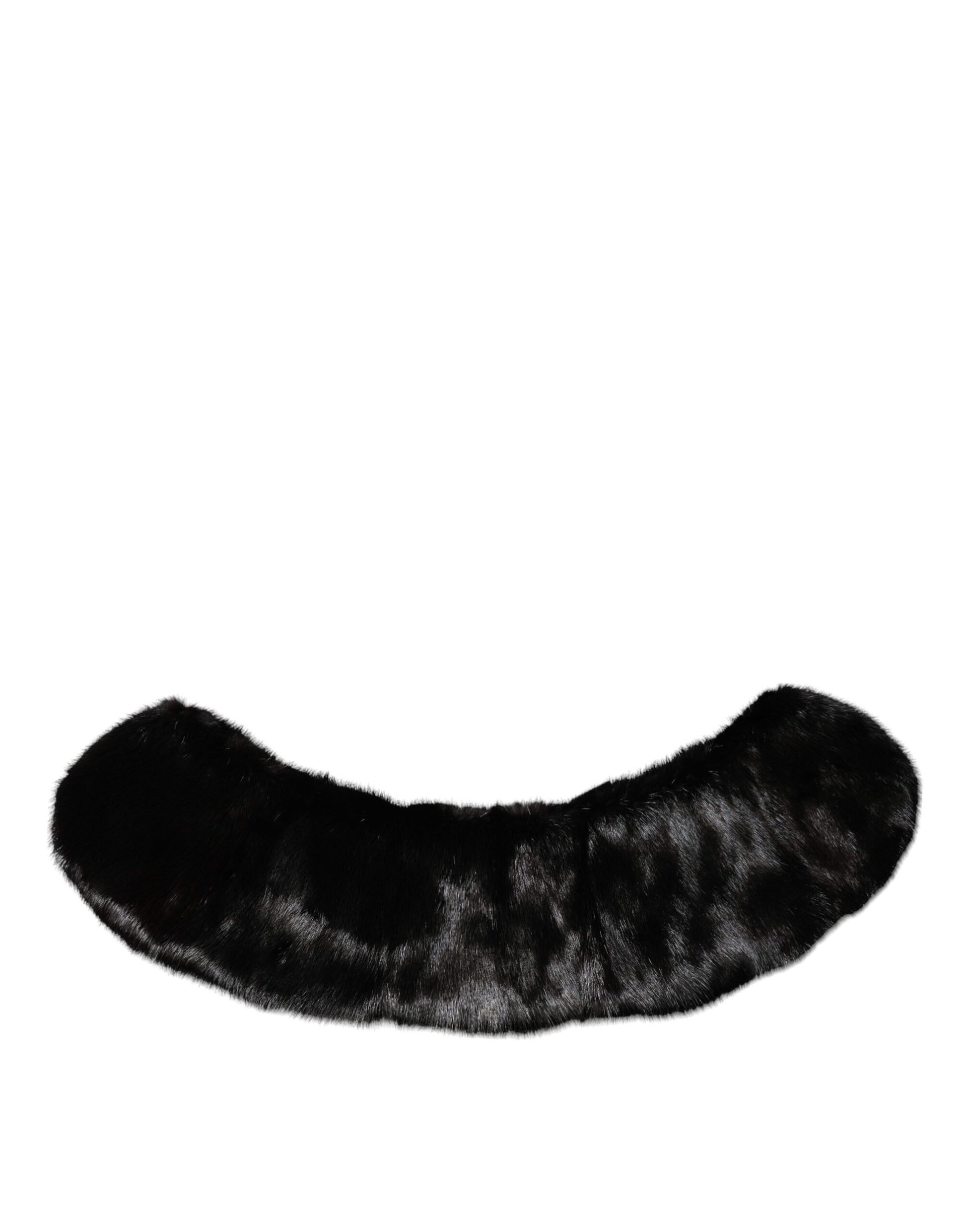 Schwarzer Pelzschal Halswickel-Kragenschal
