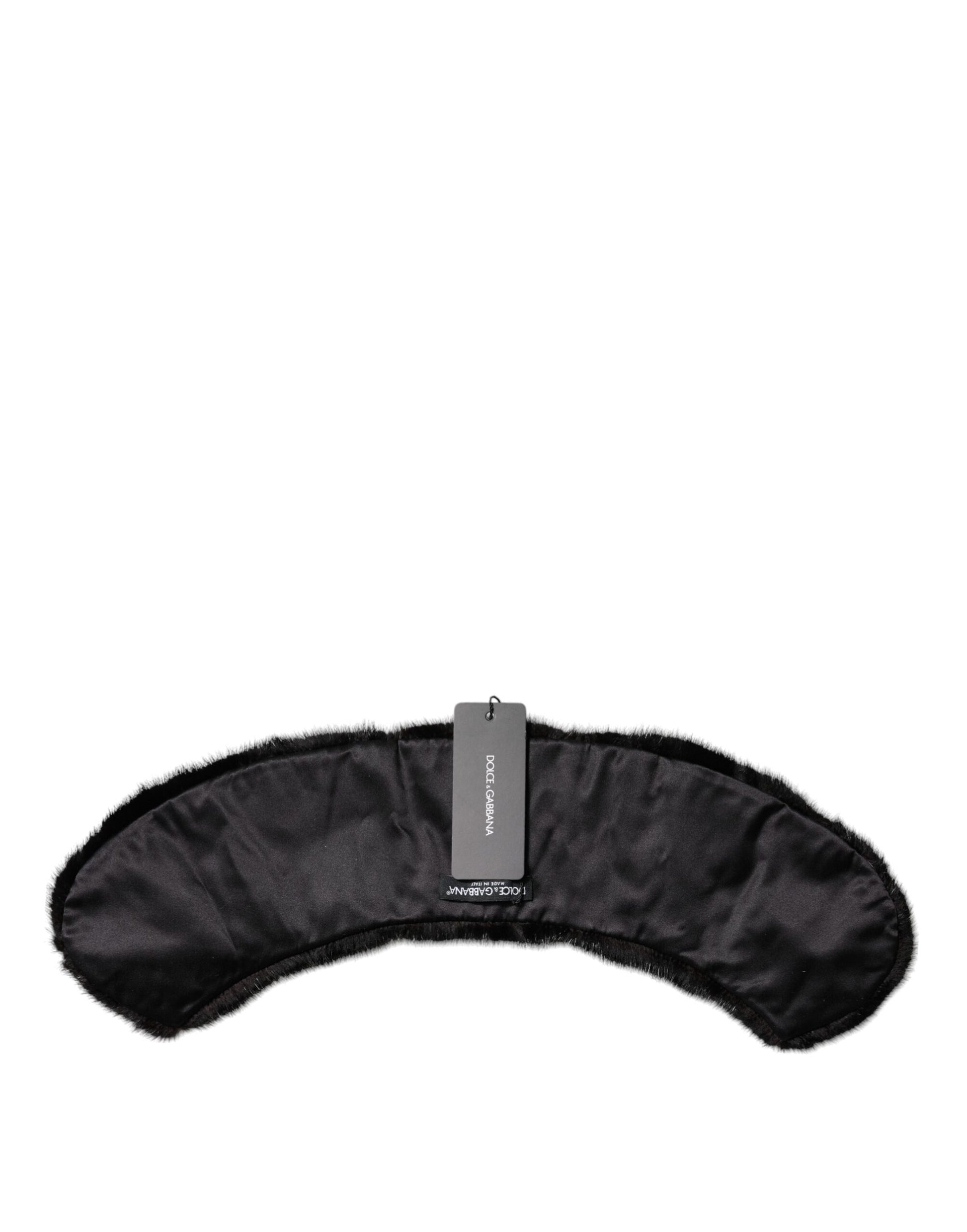 Schwarzer Pelzschal Halswickel-Kragenschal