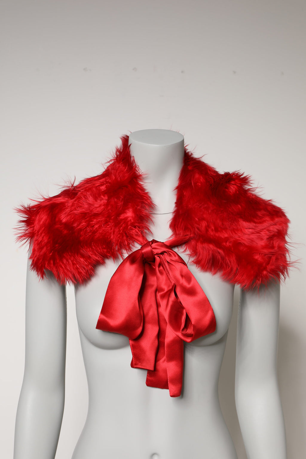 Roter Alpaka-Pelz-Halswärmer für Damen, Winterschal