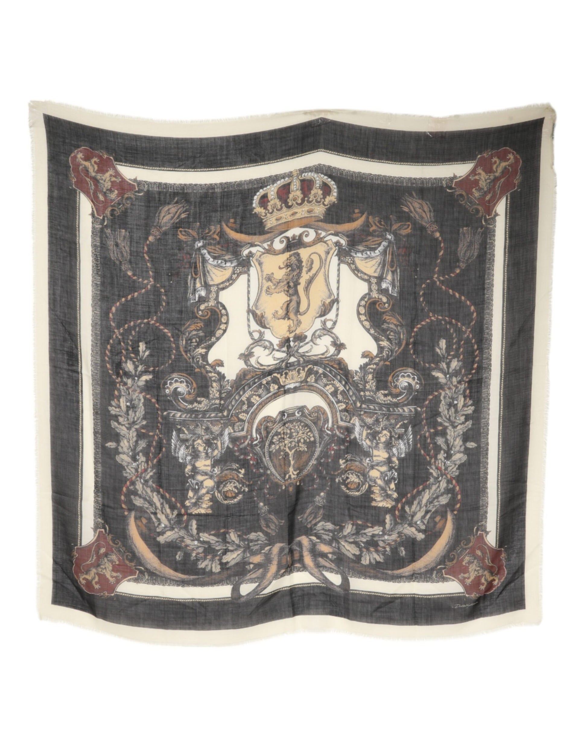Dolce & Gabbana Multicolor Printed Cashmere Foulard Scarf