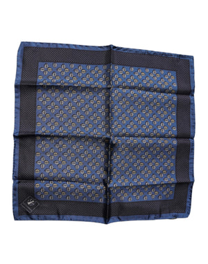 Blauer Marienkäfer-Schal aus Seide, quadratisch