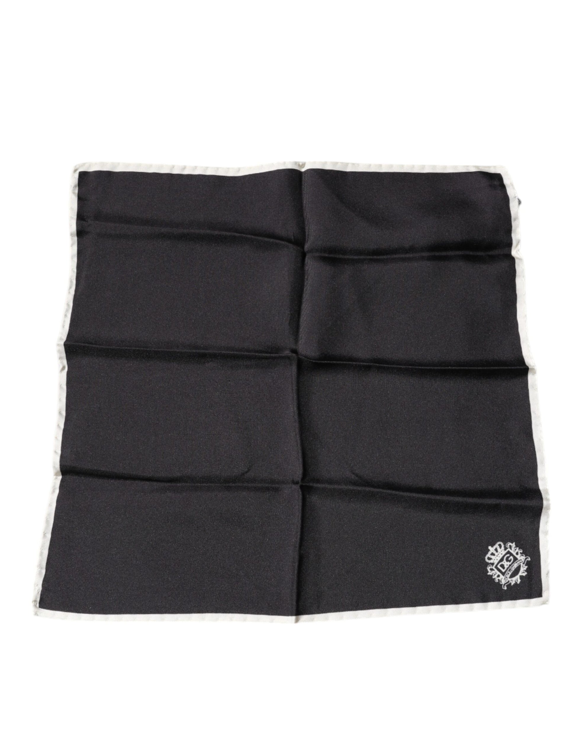 Quadratischer Taschentuchschal mit schwarzem Kronenlogo