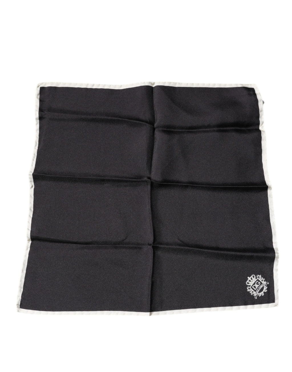 Quadratischer Taschentuchschal mit schwarzem Kronenlogo