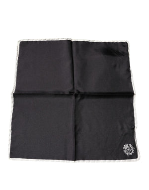 Dolce & Gabbana Black Crown Logo Square Handkerchief Scarf