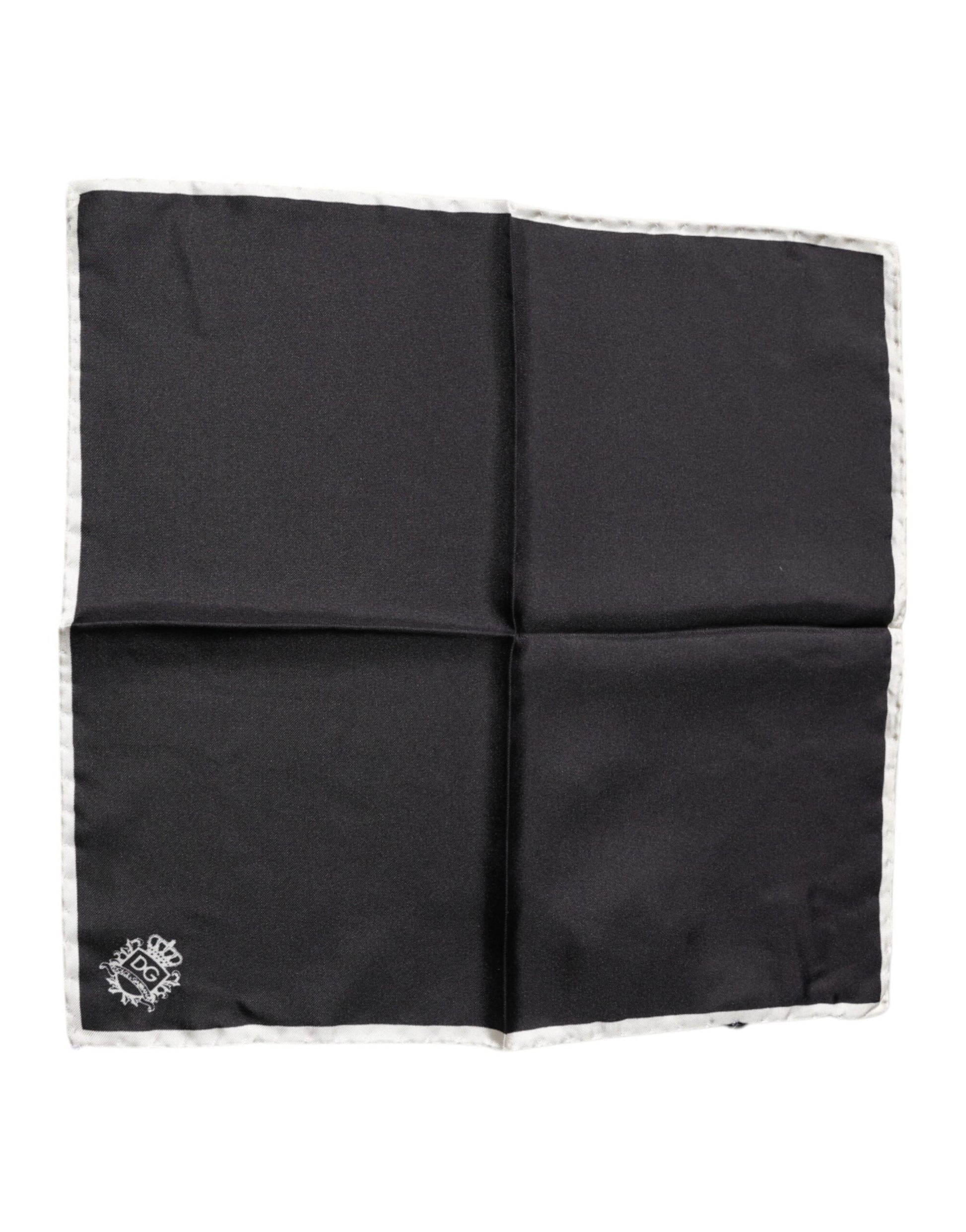 Quadratischer Taschentuchschal mit schwarzem Kronenlogo