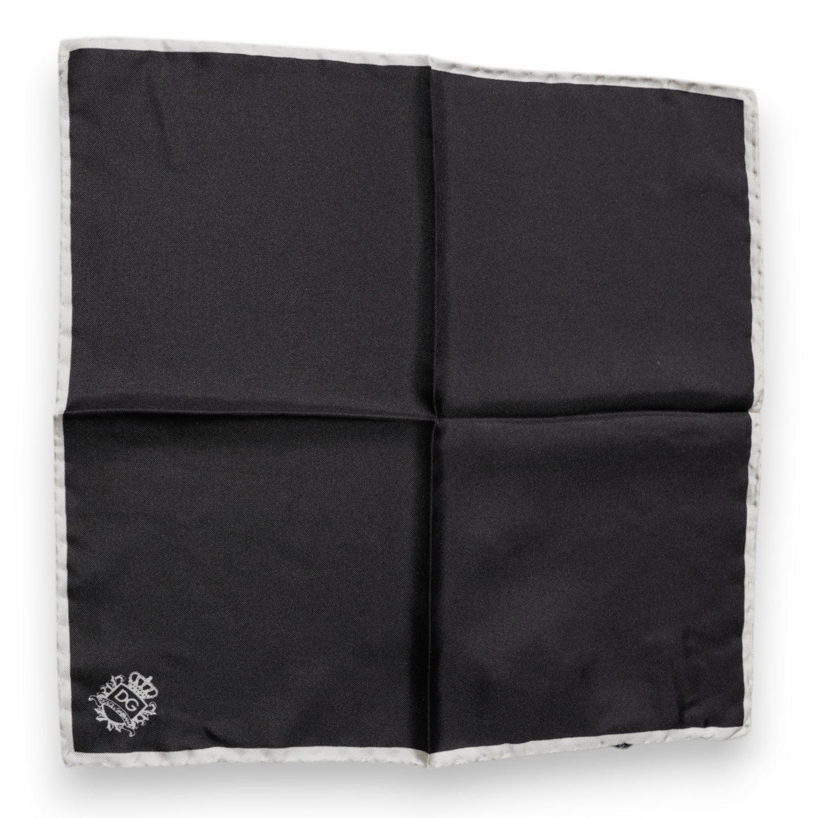 Quadratischer Taschentuchschal mit schwarzem Kronenlogo