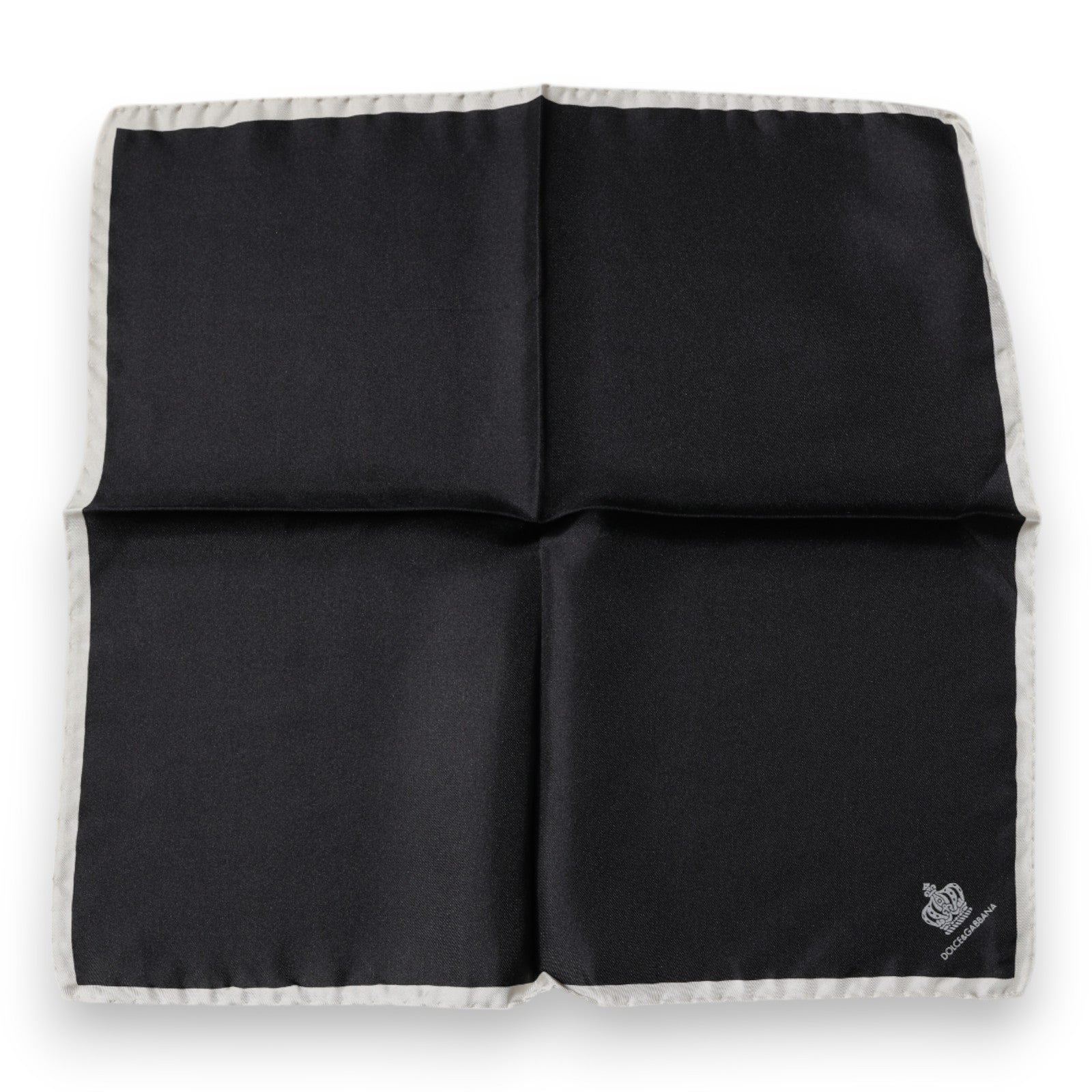 Quadratischer Taschentuchschal mit schwarzem Kronenlogo