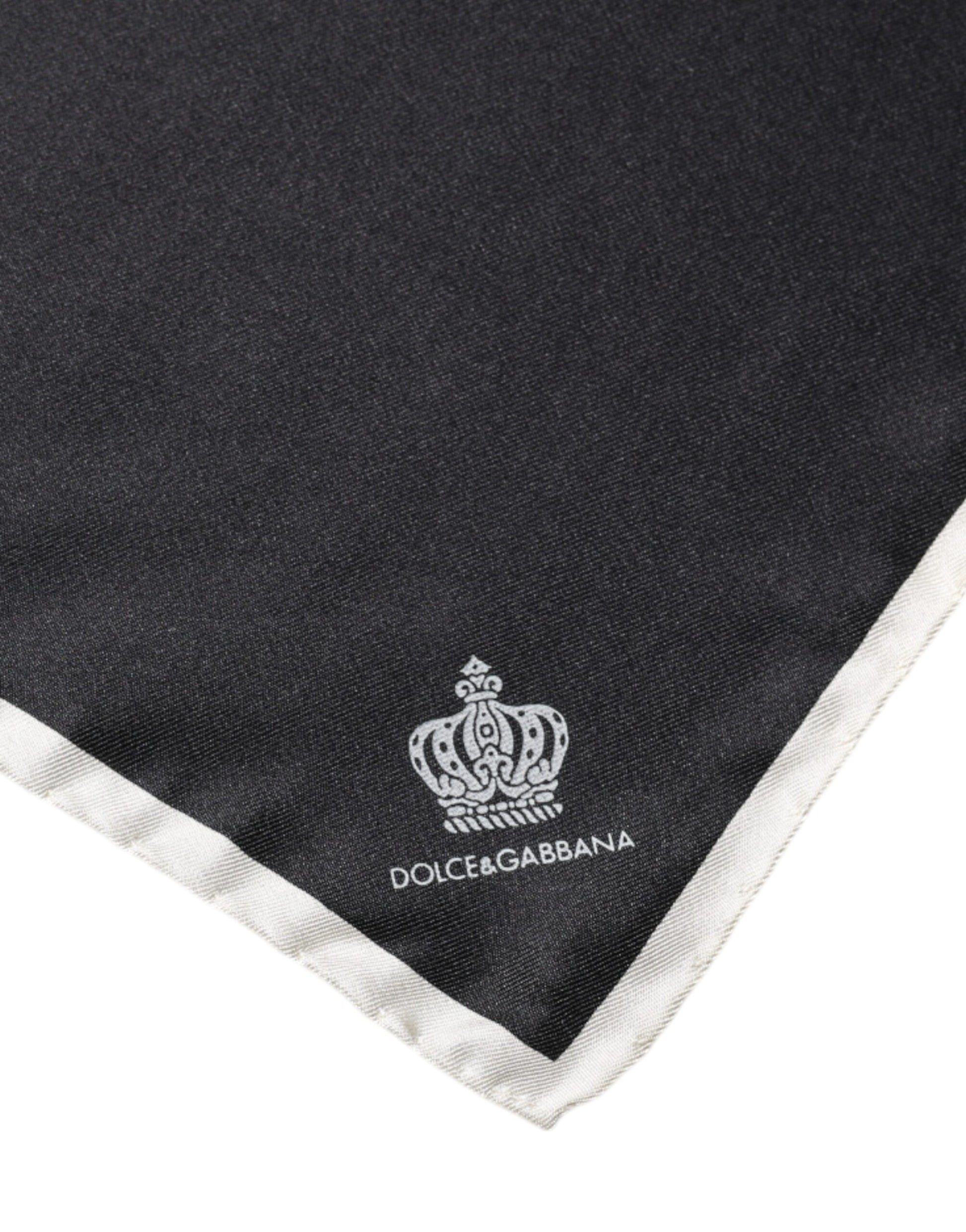 Quadratischer Taschentuchschal mit schwarzem Kronenlogo