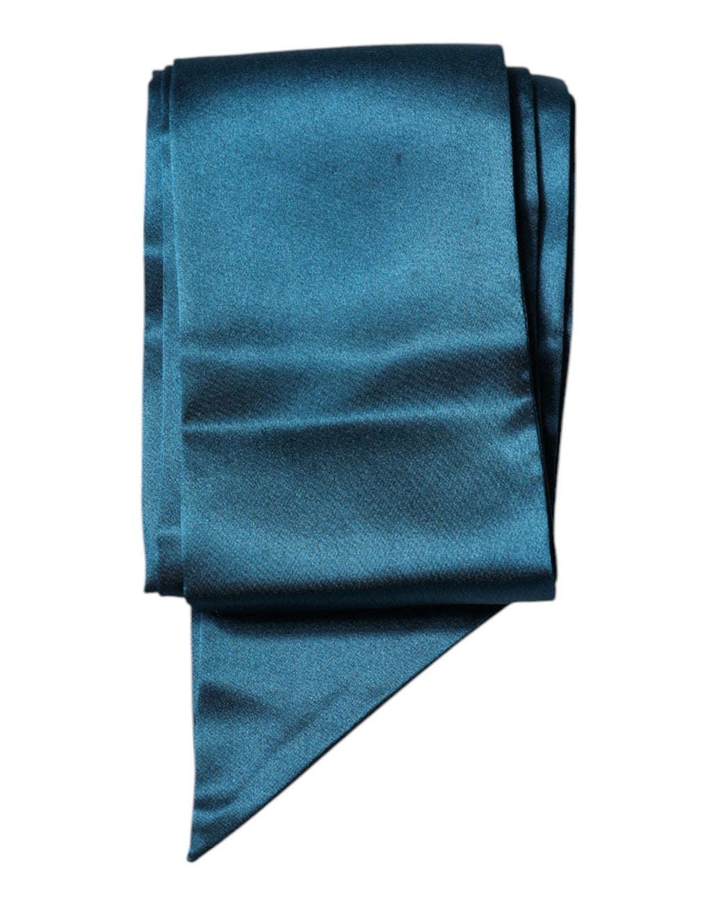 Dunkelgrüner schmaler Foulard aus Satinseide