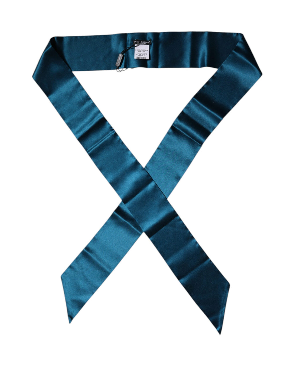 Dunkelgrüner schmaler Foulard aus Satinseide