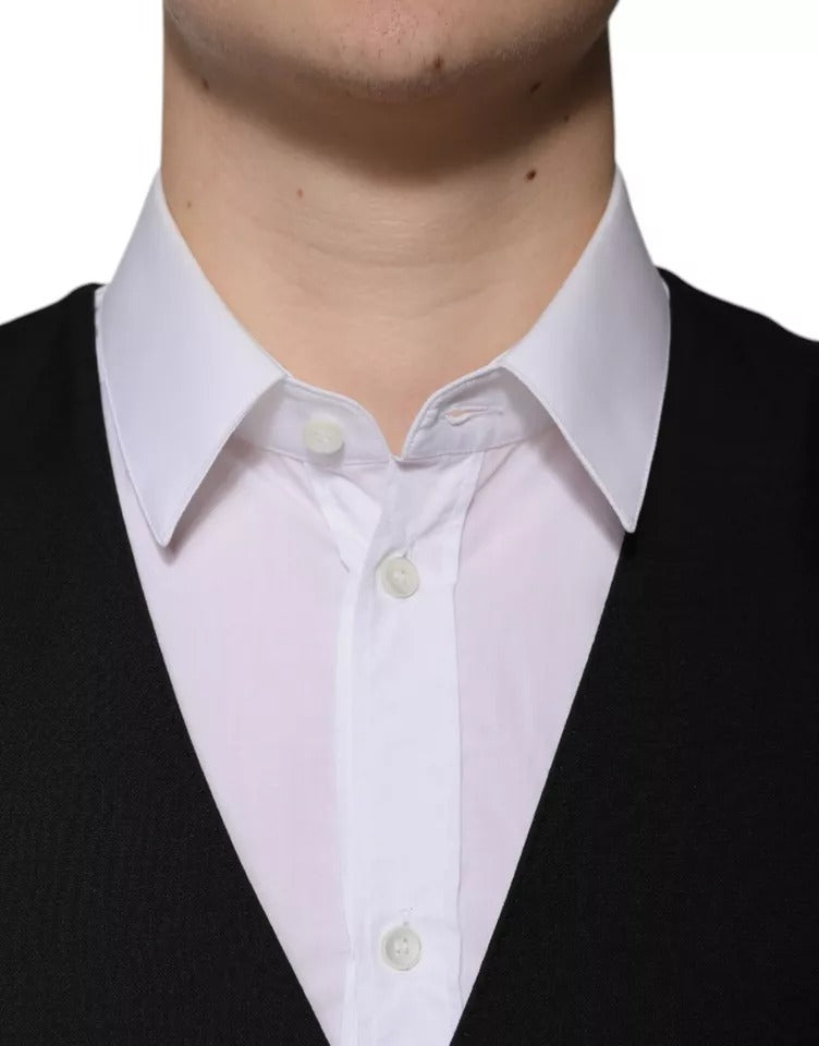 Schwarze Weste aus Wolle für formelle Anlässe für Herren