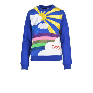 Blauer Baumwollpullover