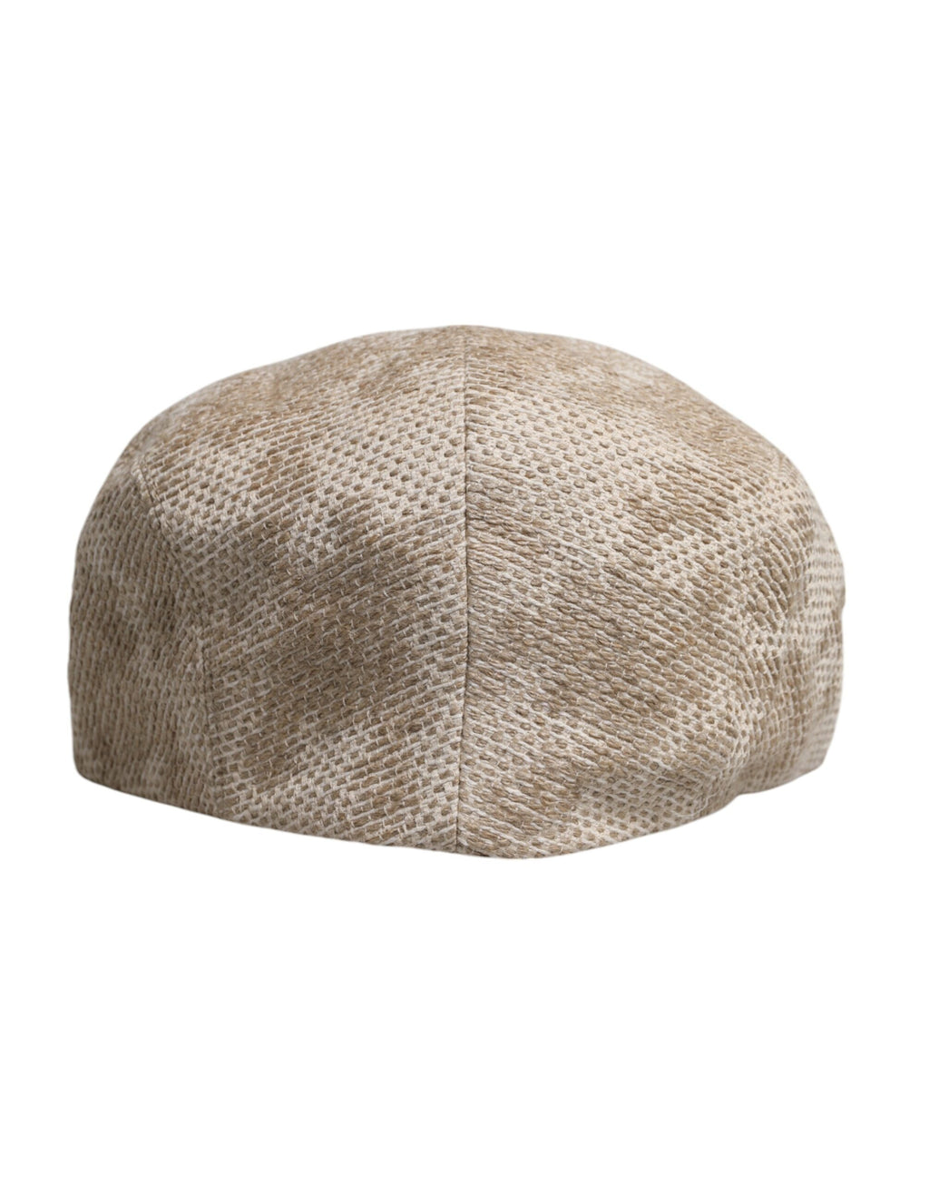 Beige Leinen-Newsboy-Mütze mit Blumenmuster