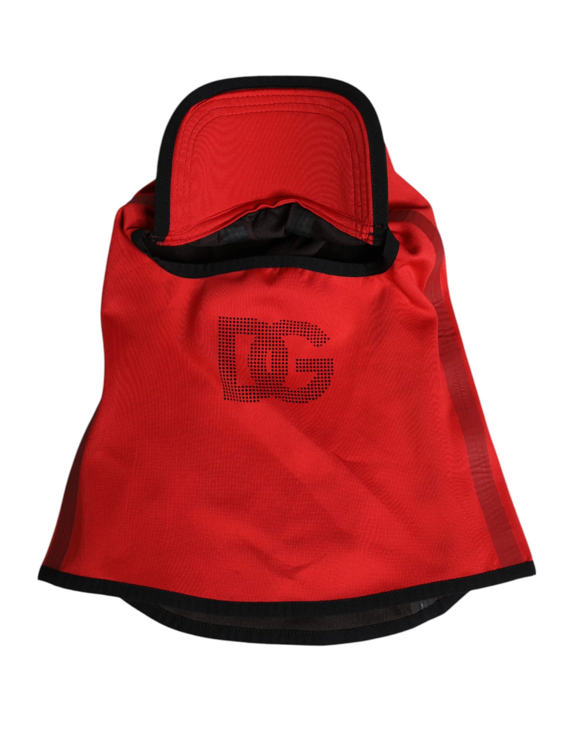 Balaclava-Mütze aus Polyester mit breiter Krempe und rotem Logo