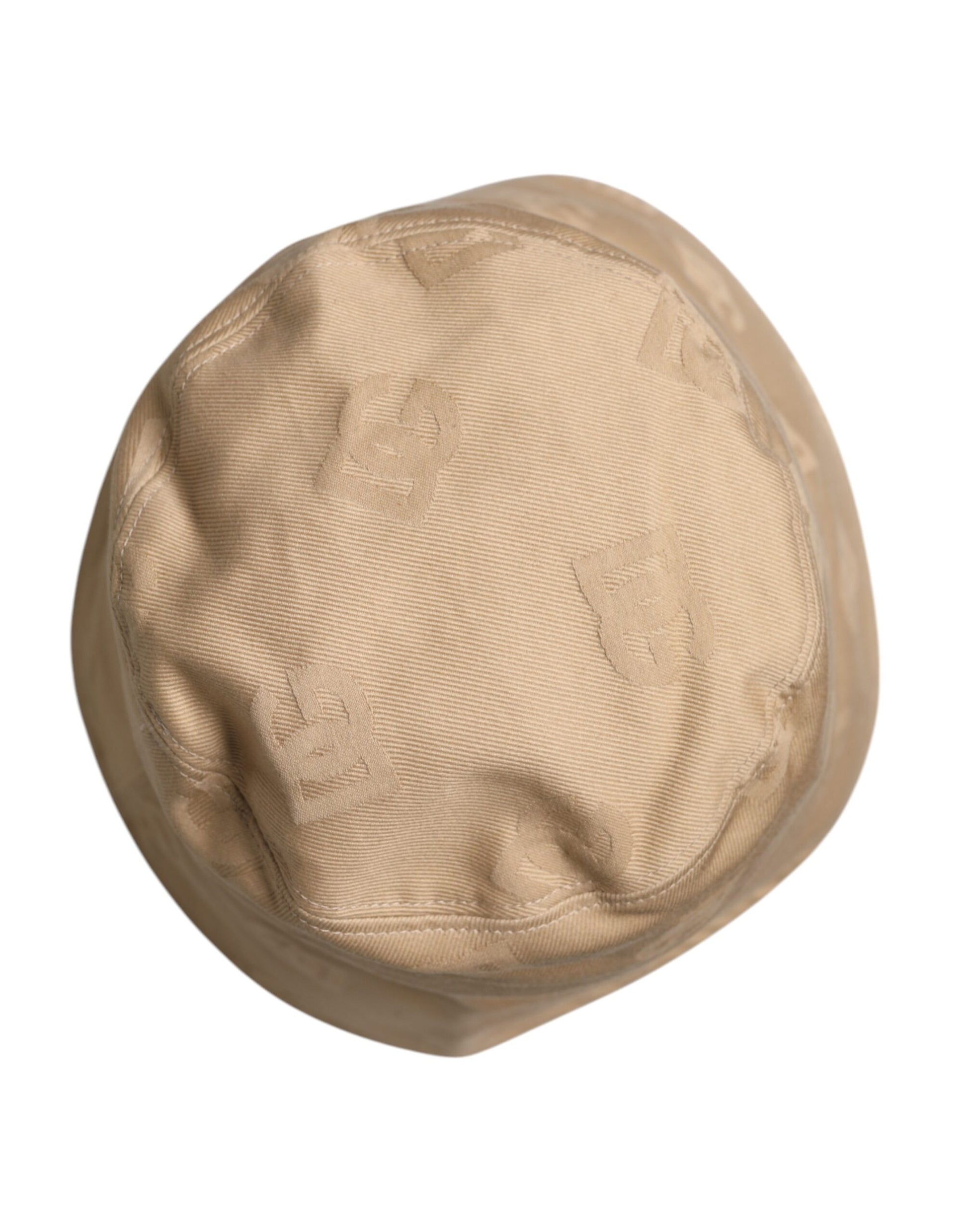 Beigefarbene Bucket Cap aus Baumwolle mit Logo-Monogramm
