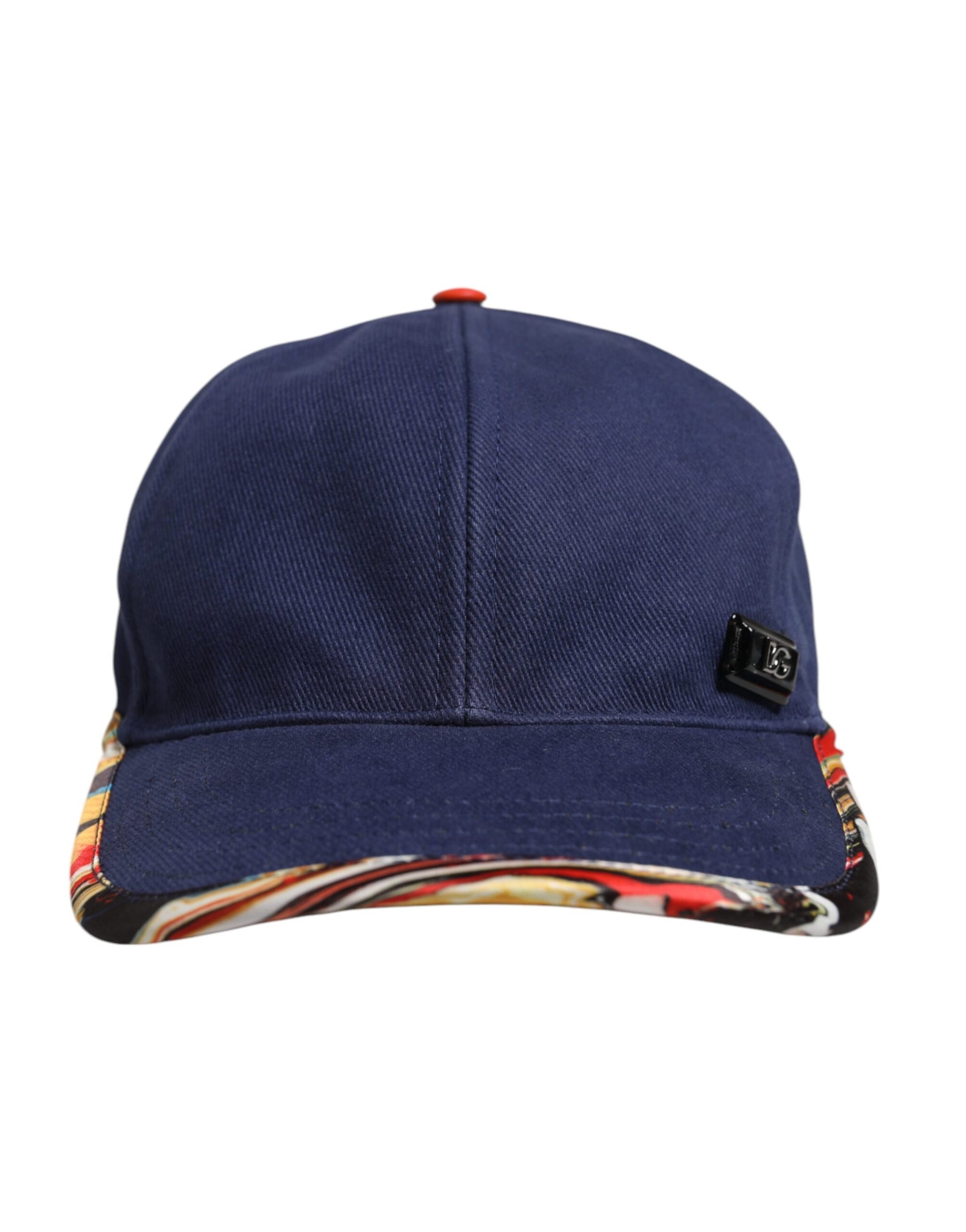 Blaue Baseballkappe aus Baumwolle mit 6 Paneelen