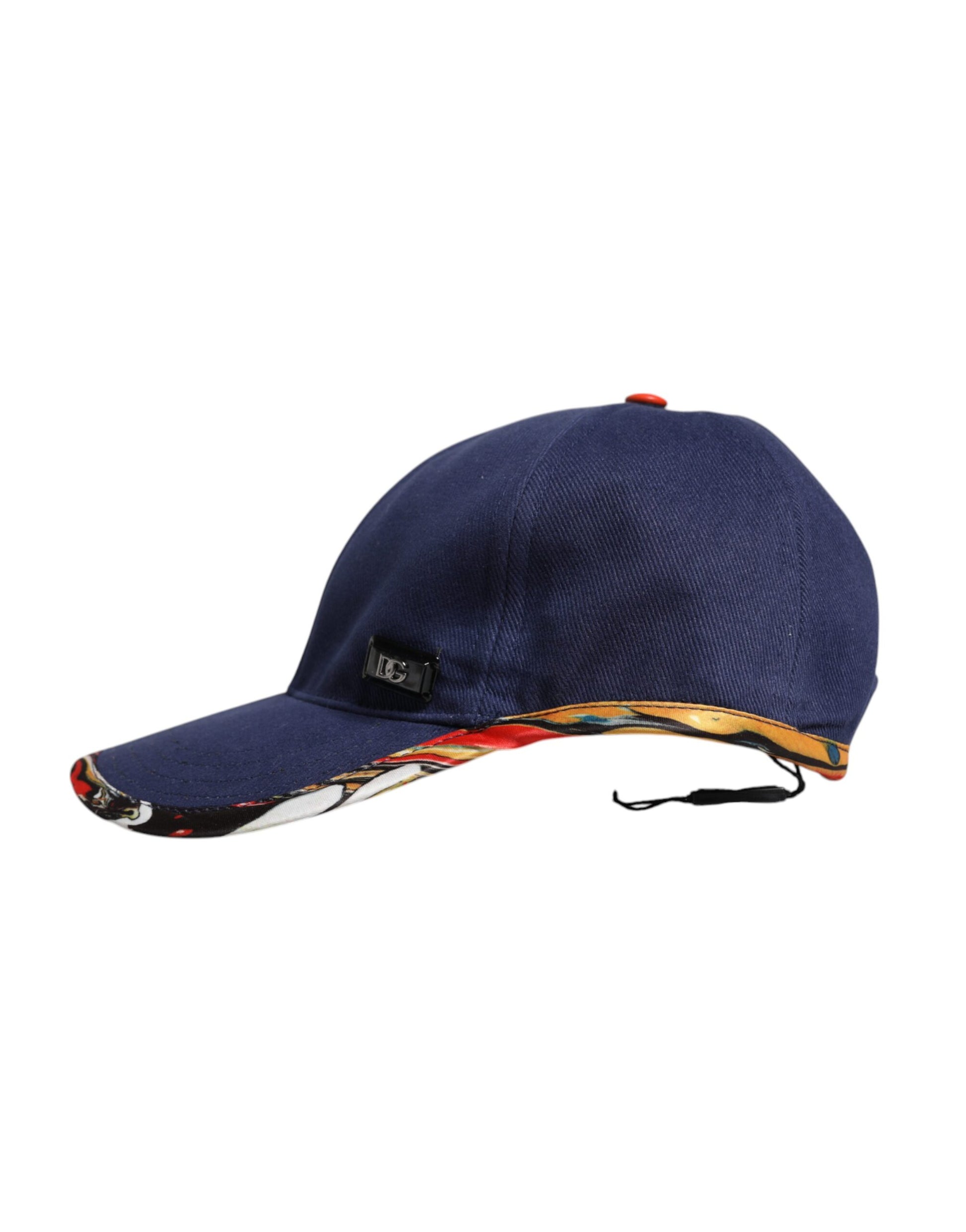 Blaue Baseballkappe aus Baumwolle mit 6 Paneelen