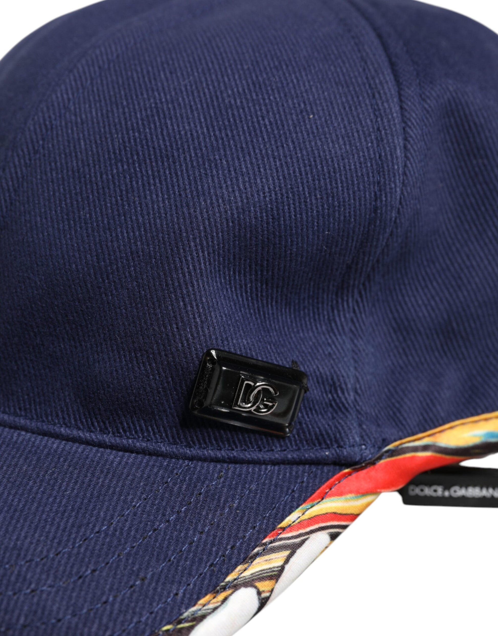 Blaue Baseballkappe aus Baumwolle mit 6 Paneelen