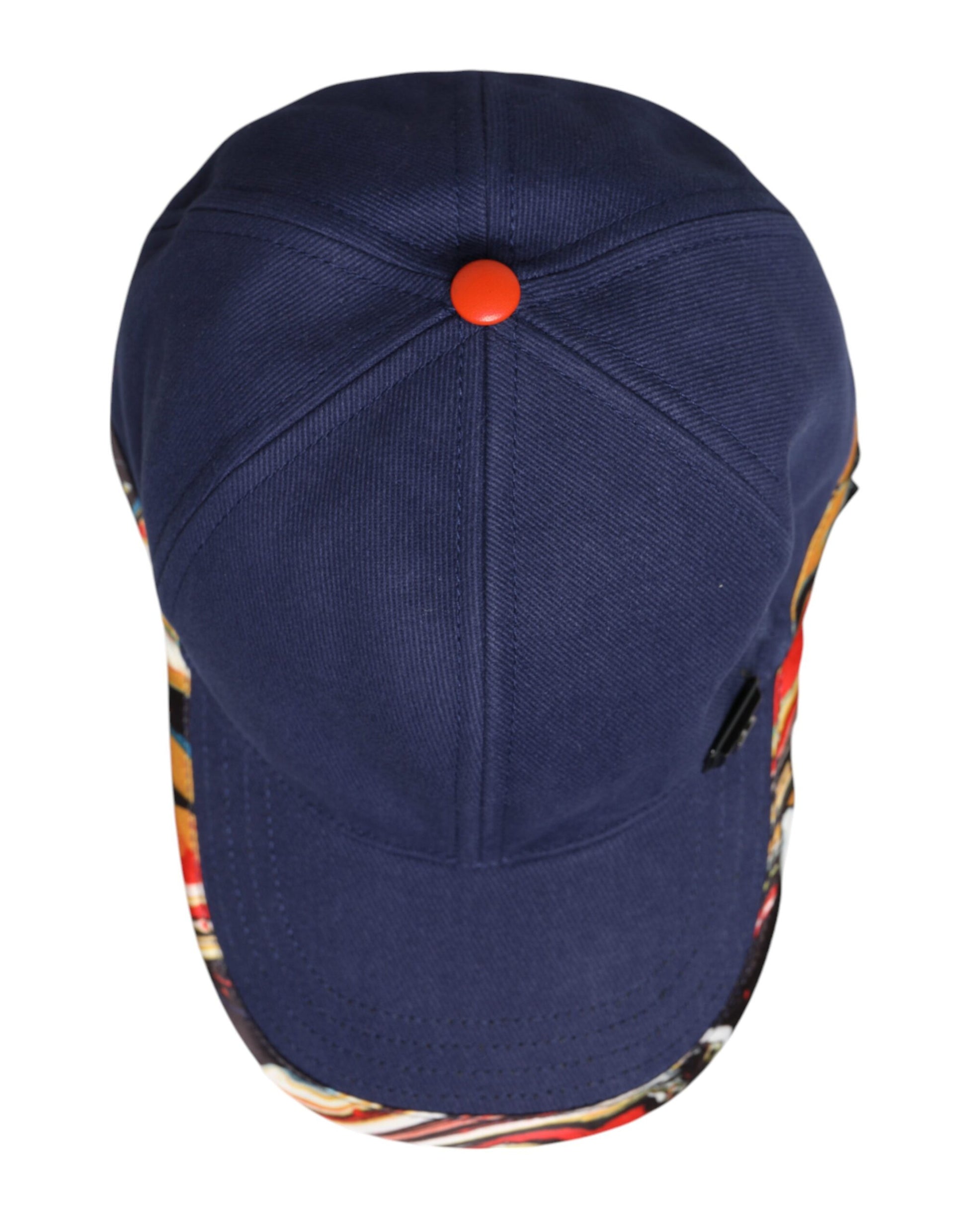 Blaue Baseballkappe aus Baumwolle mit 6 Paneelen