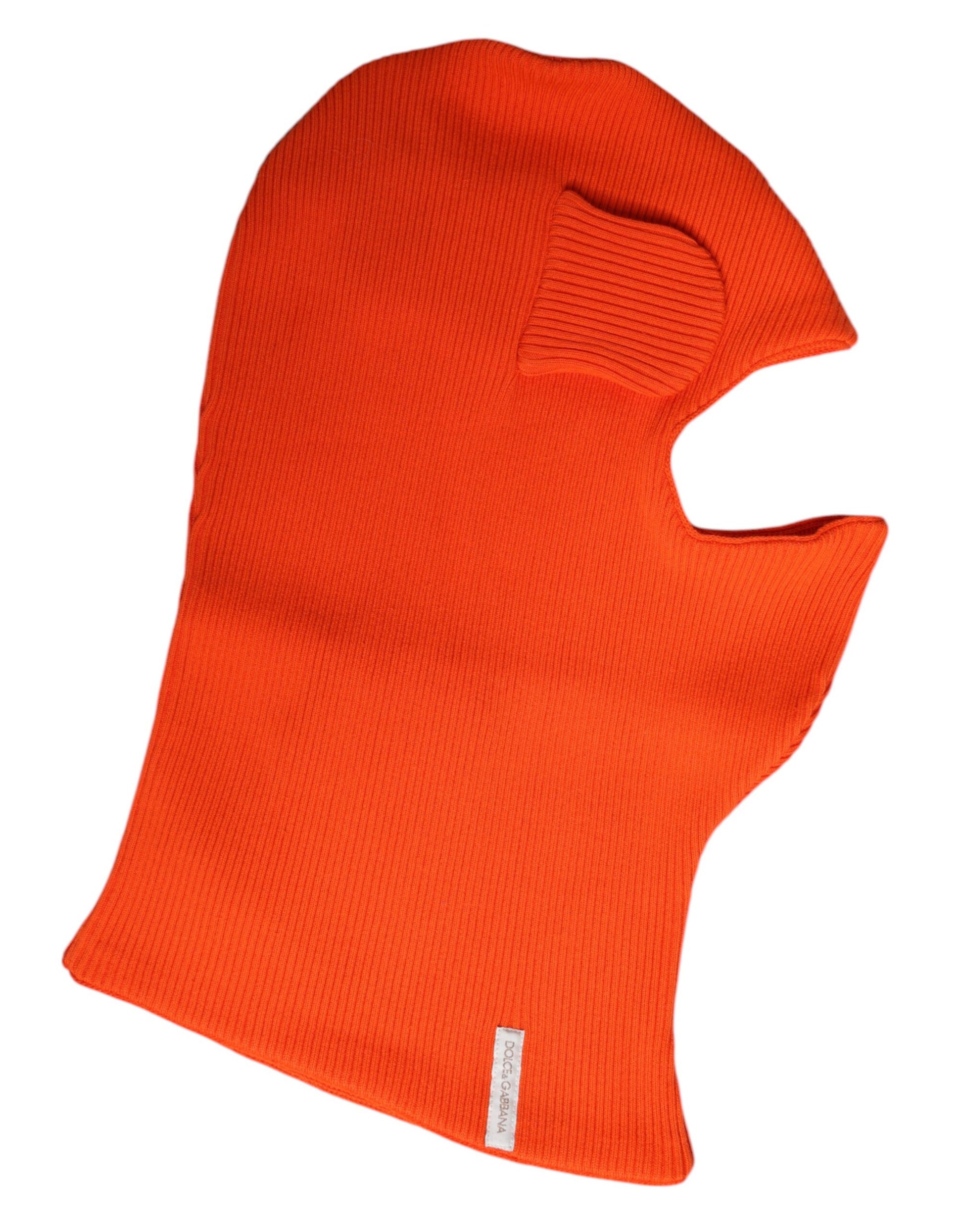 Orangefarbene Balaclava-Mütze aus Baumwolle für den ganzen Kopf