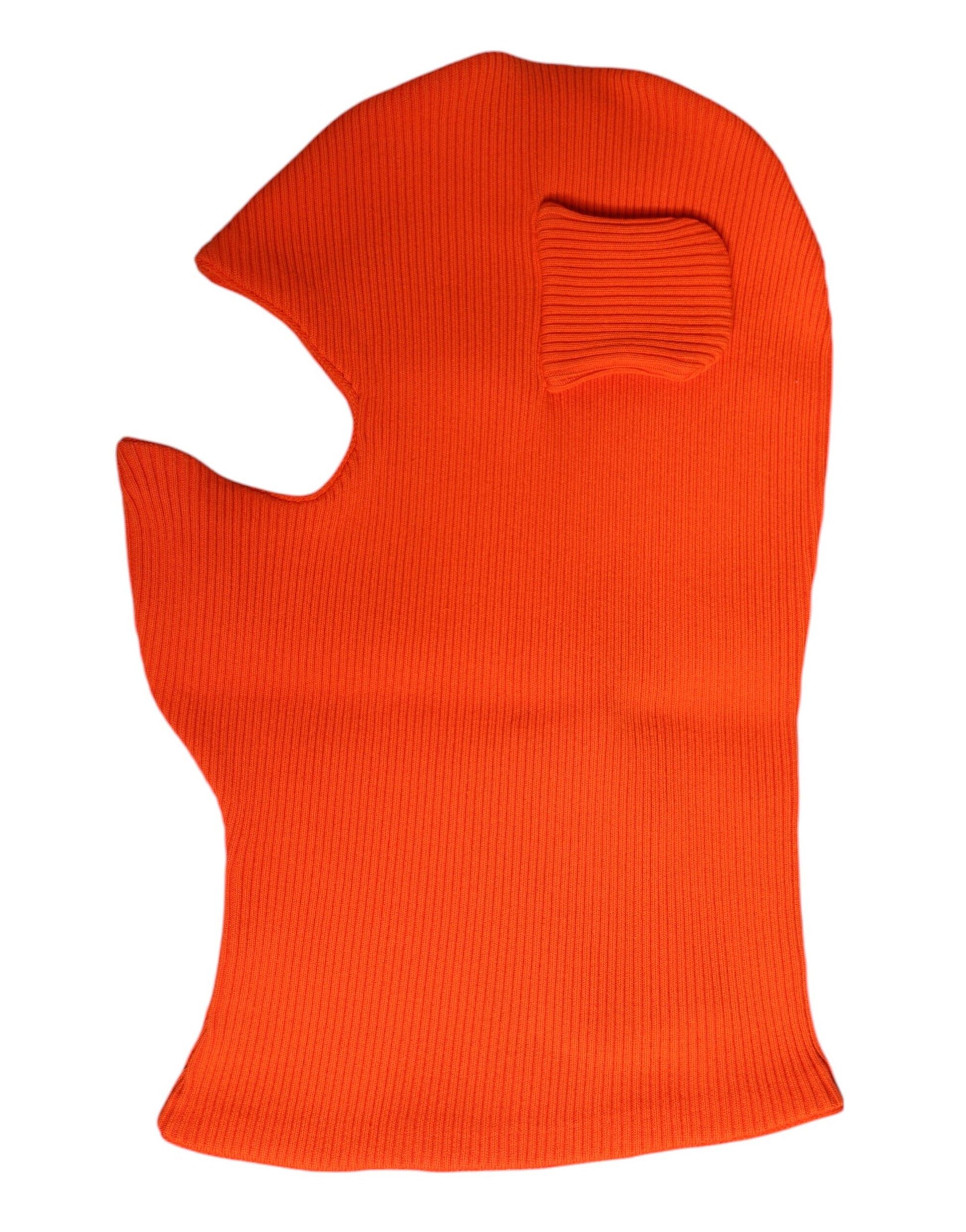 Orangefarbene Balaclava-Mütze aus Baumwolle für den ganzen Kopf