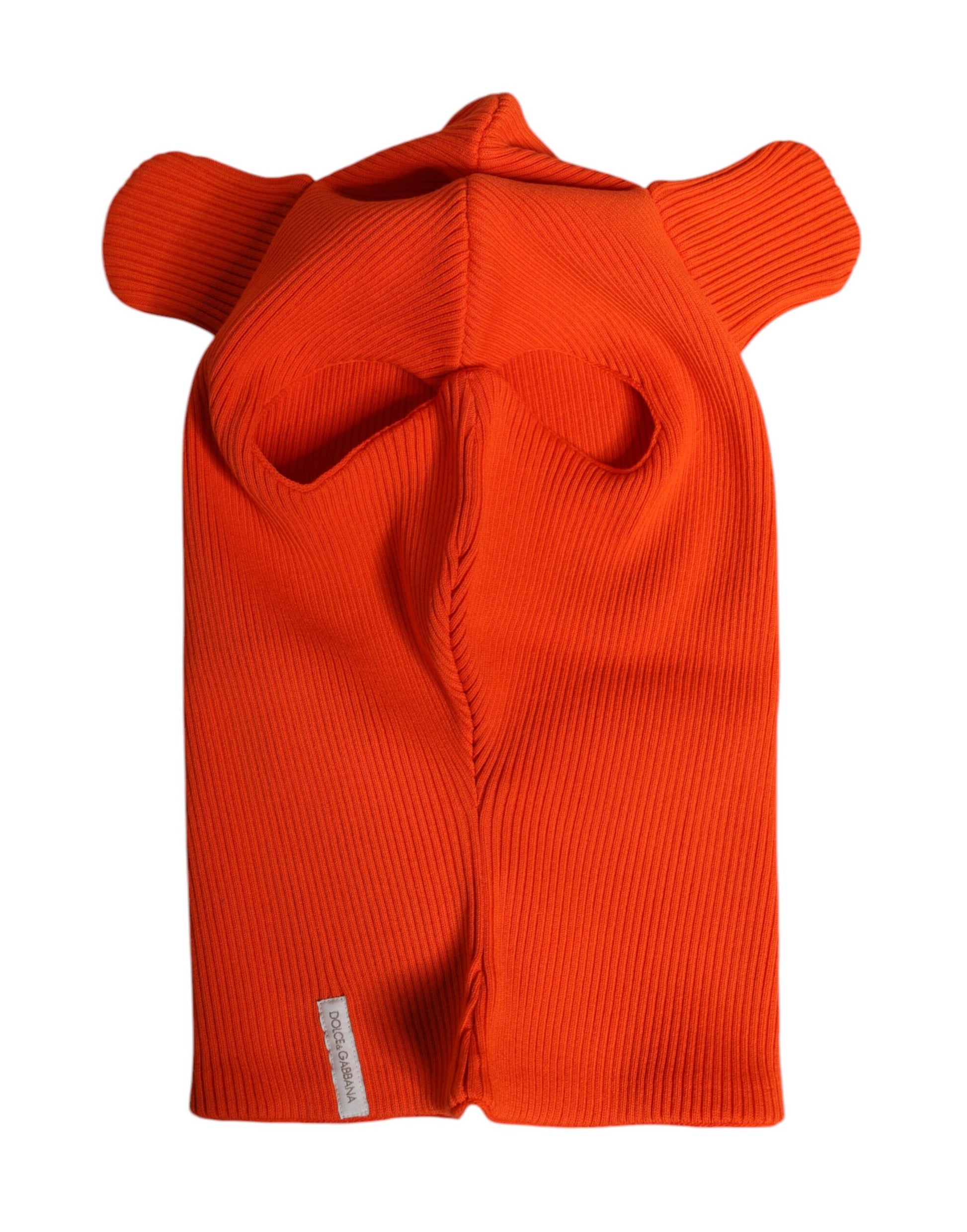 Orangefarbene Balaclava-Mütze aus Baumwolle für den ganzen Kopf