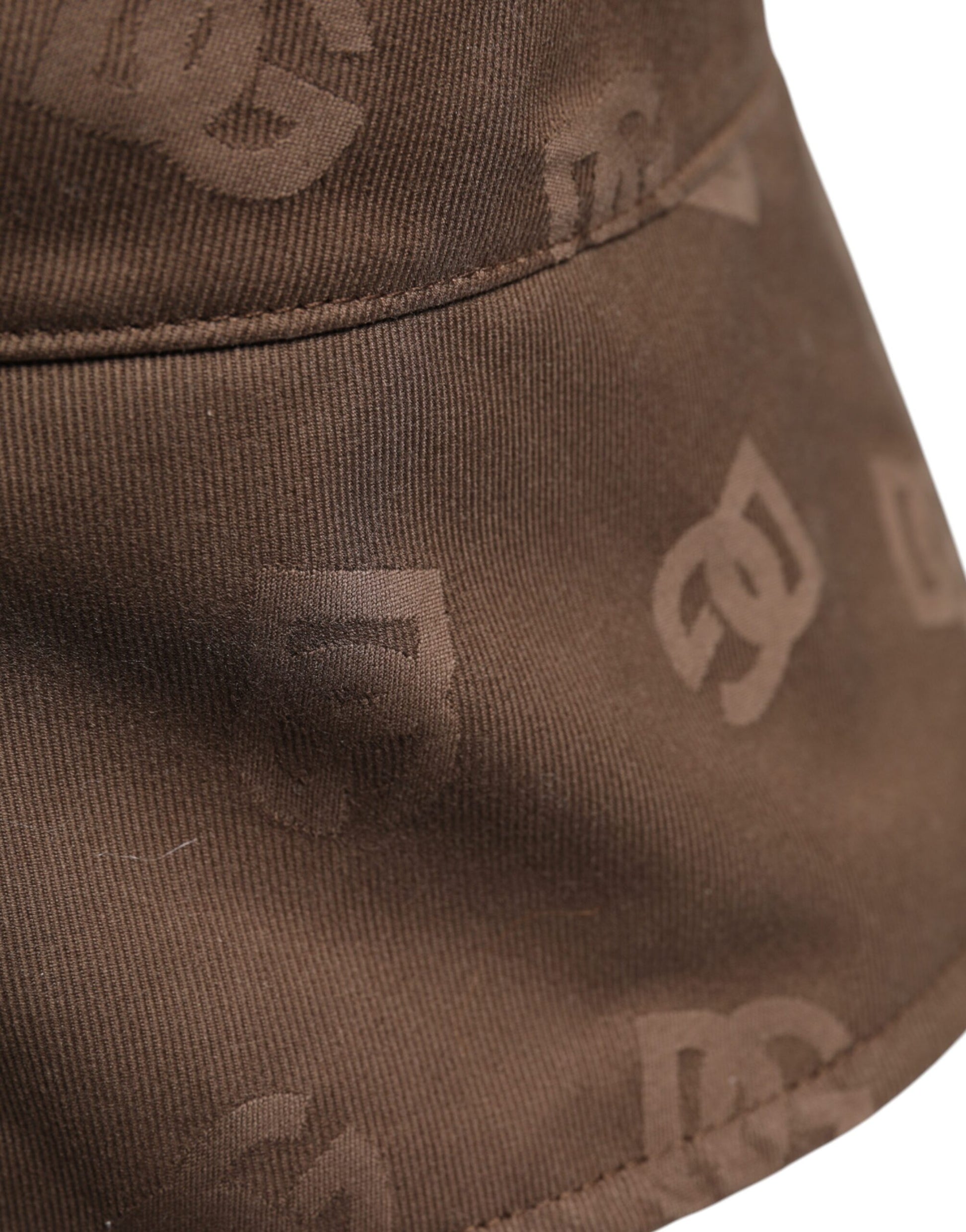 Braune Bucket Cap aus Baumwolle mit Logo-Monogramm