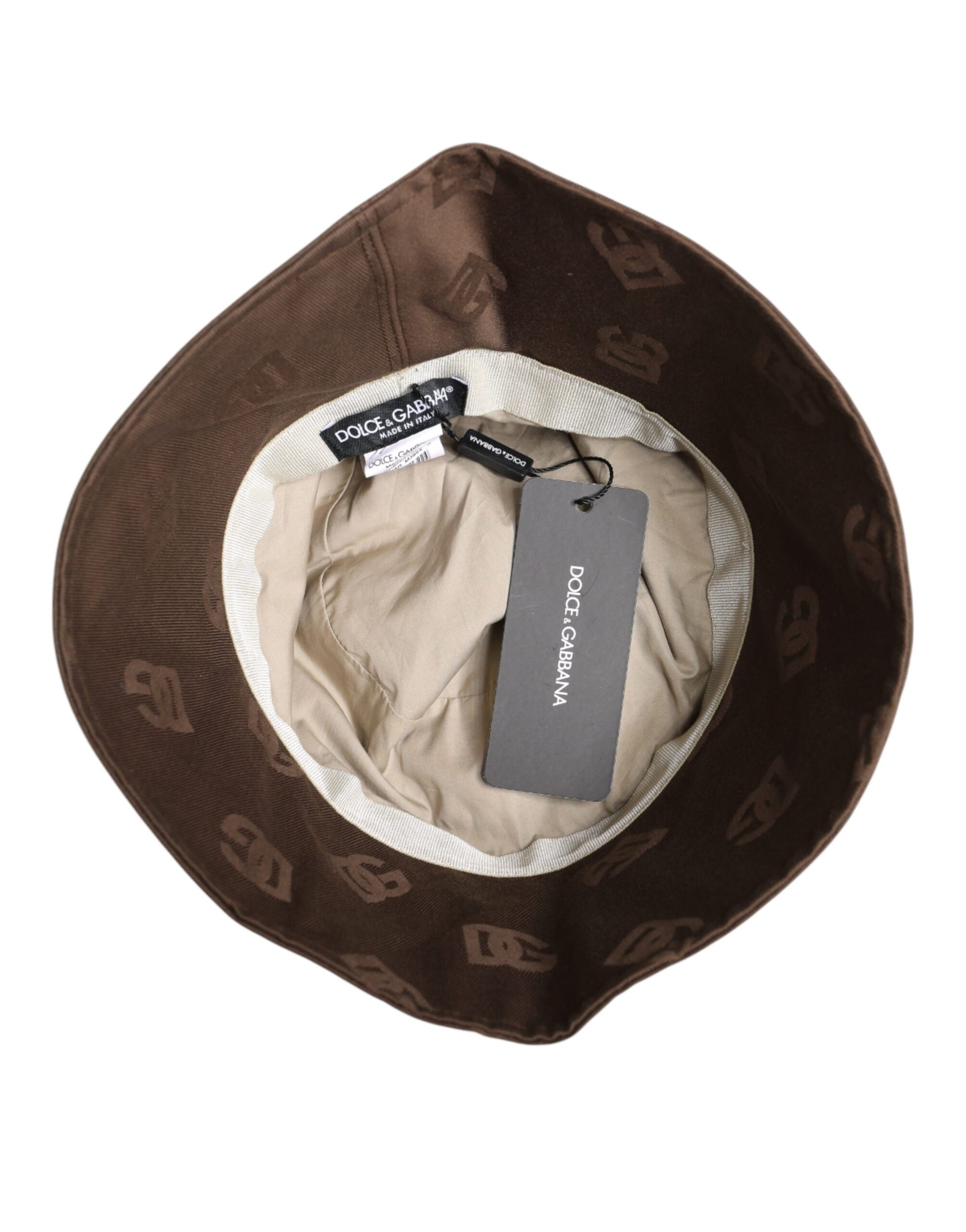 Braune Bucket Cap aus Baumwolle mit Logo-Monogramm