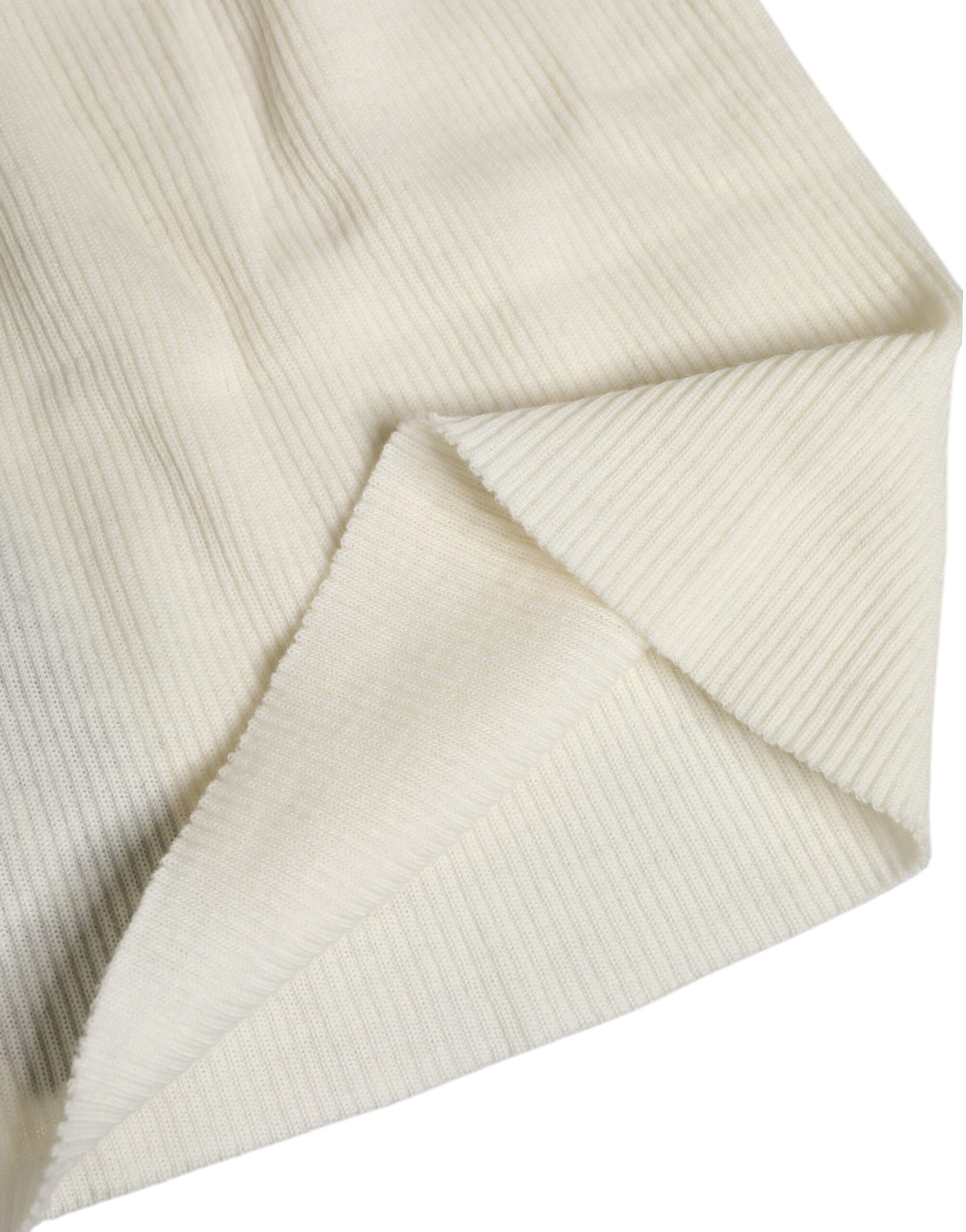 Beige Strickmütze aus Wollmischung