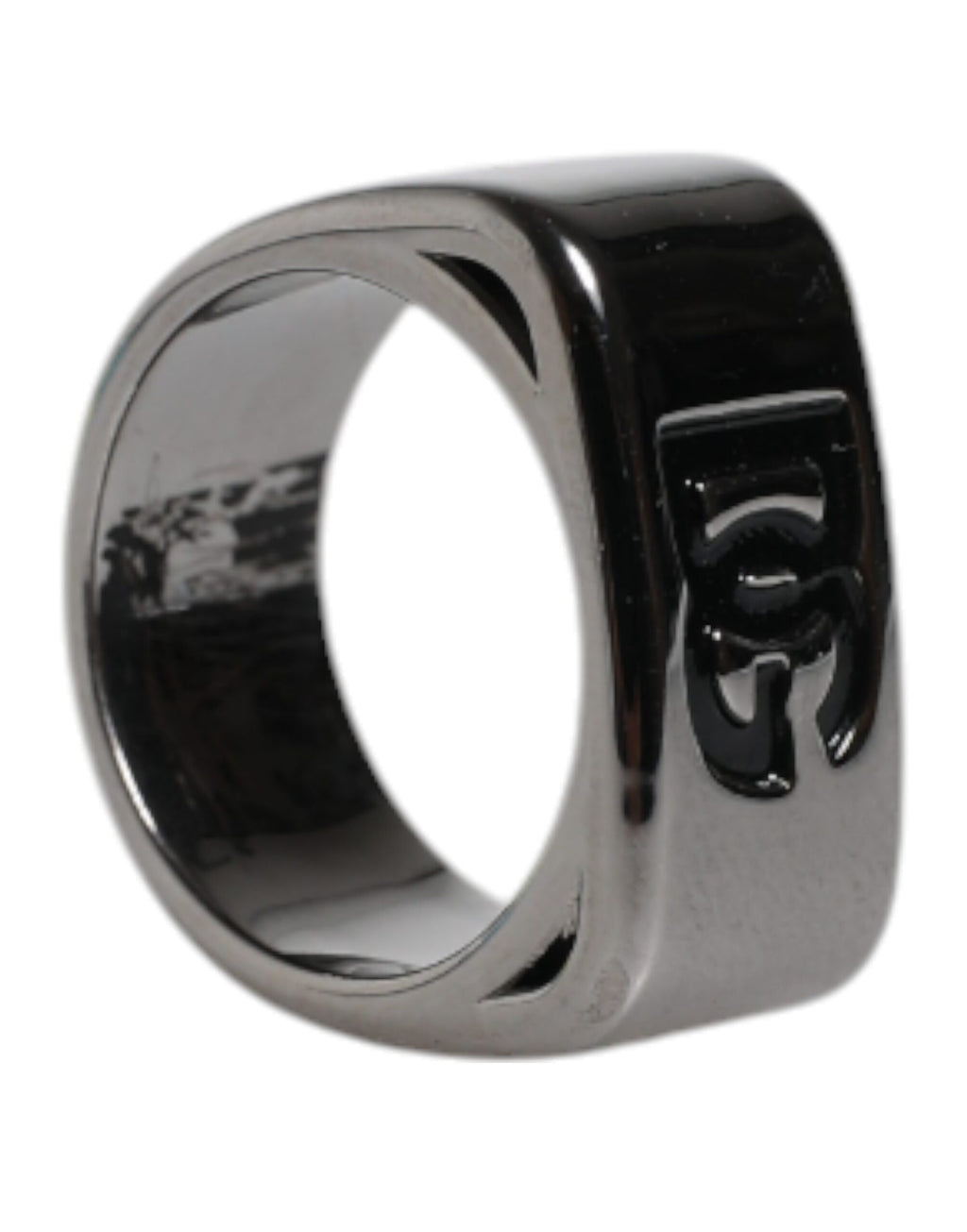 Silberfarbener Messingring „Anello DG“