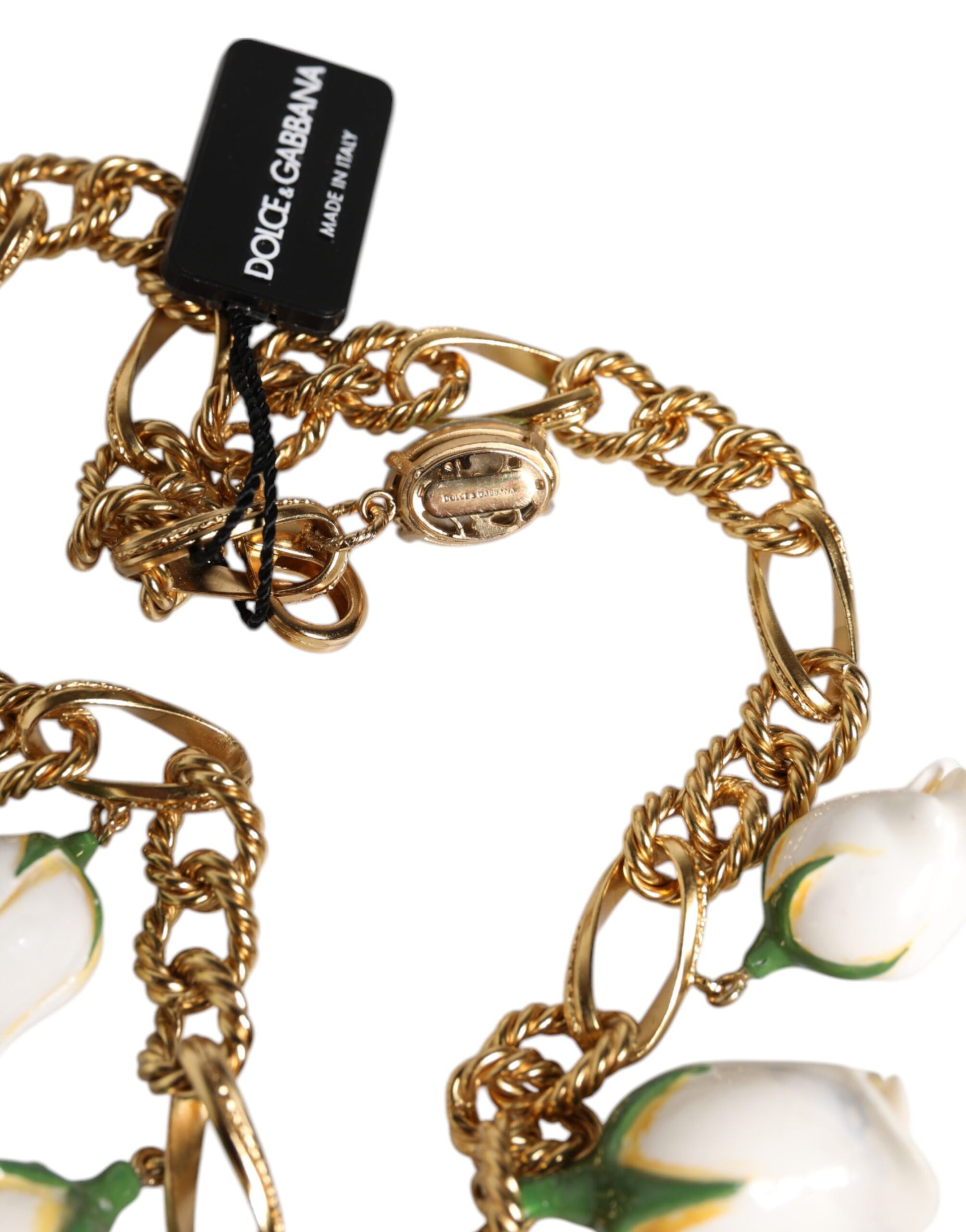 Halskette mit kurzem Anhänger aus goldenem Messing mit Blumen- und Kristallanhänger