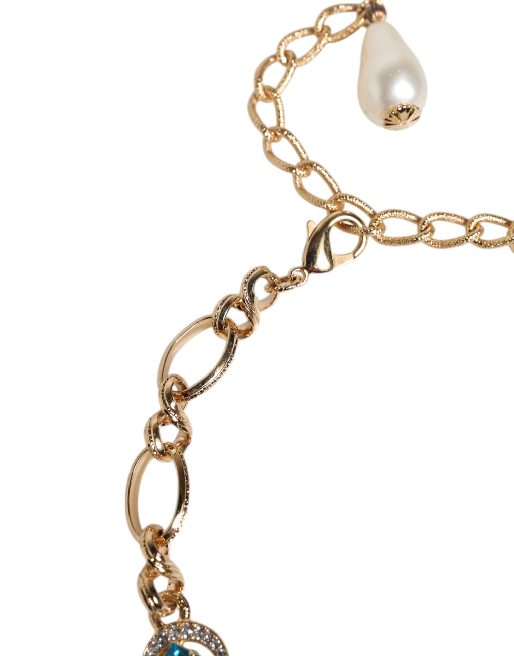 Halskette aus goldfarbenem Messing mit ovalem Pietre-Kristall