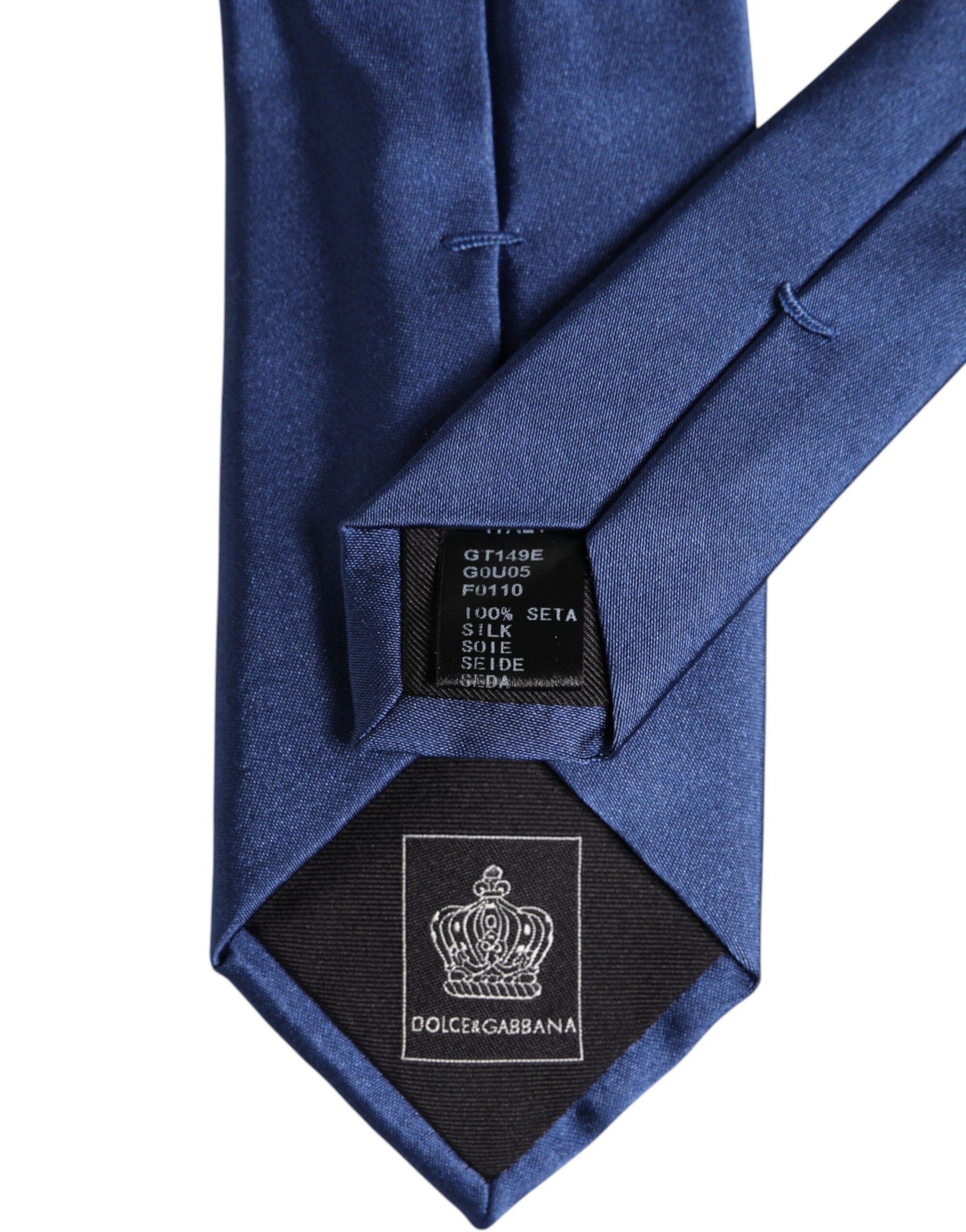 Blue Solid Silk Adjustable Necktie Tie