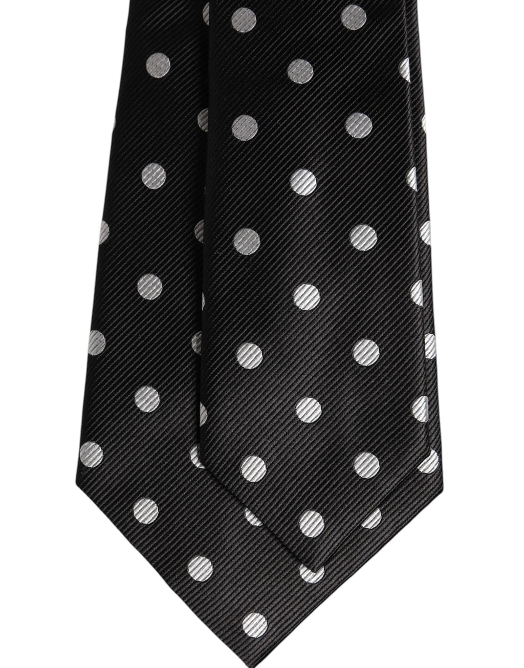 Black Polka Dots Silk Adjustable Necktie Tie