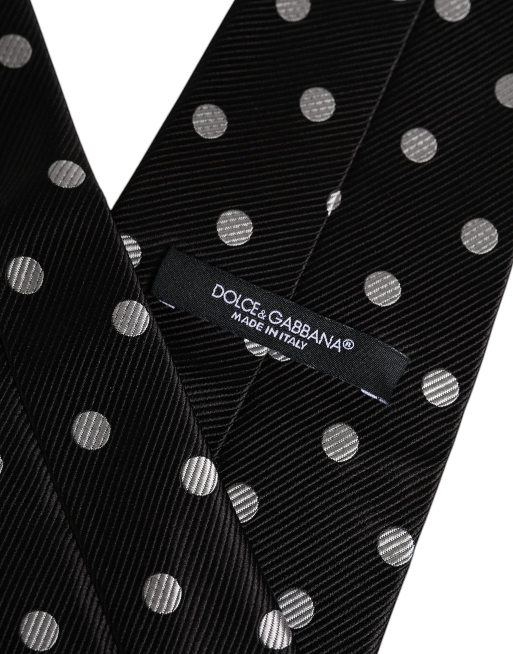 Black Polka Dots Silk Adjustable Necktie Tie