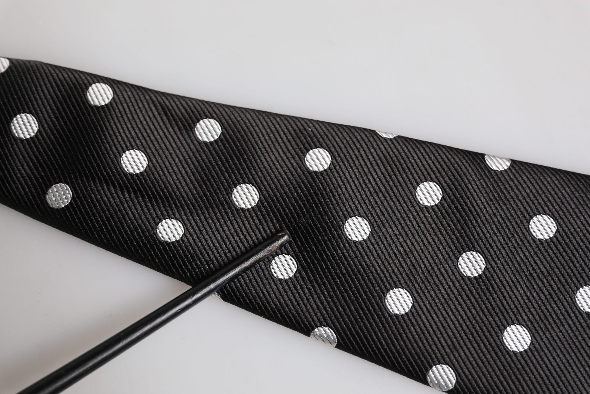 Black Polka Dots Silk Adjustable Necktie Tie