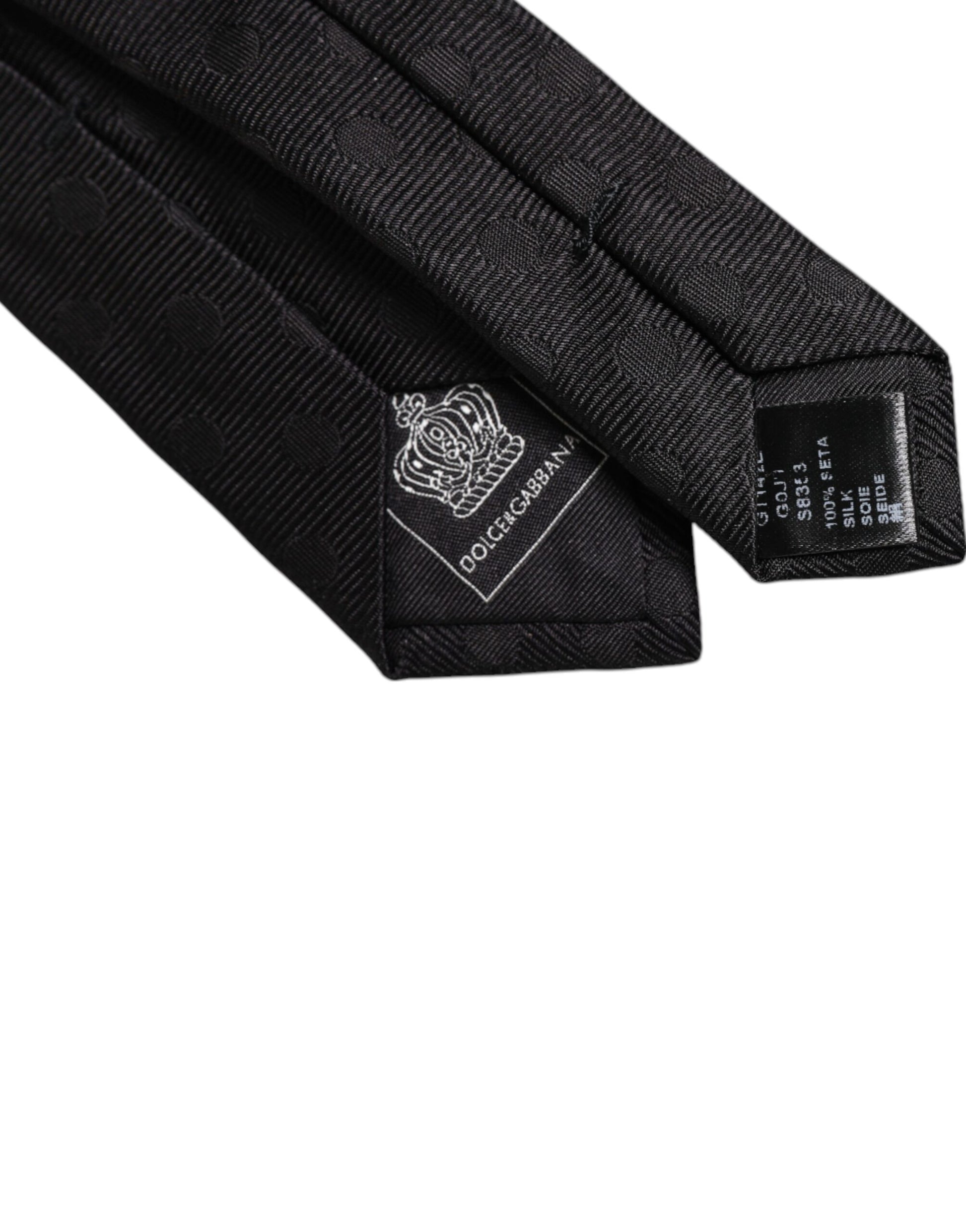 Black Circles Silk Adjustable Necktie Tie