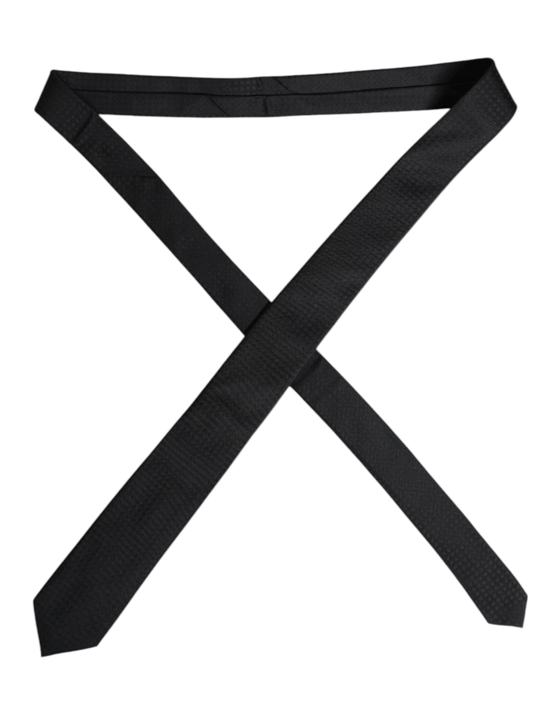 Black Circles Silk Adjustable Necktie Tie