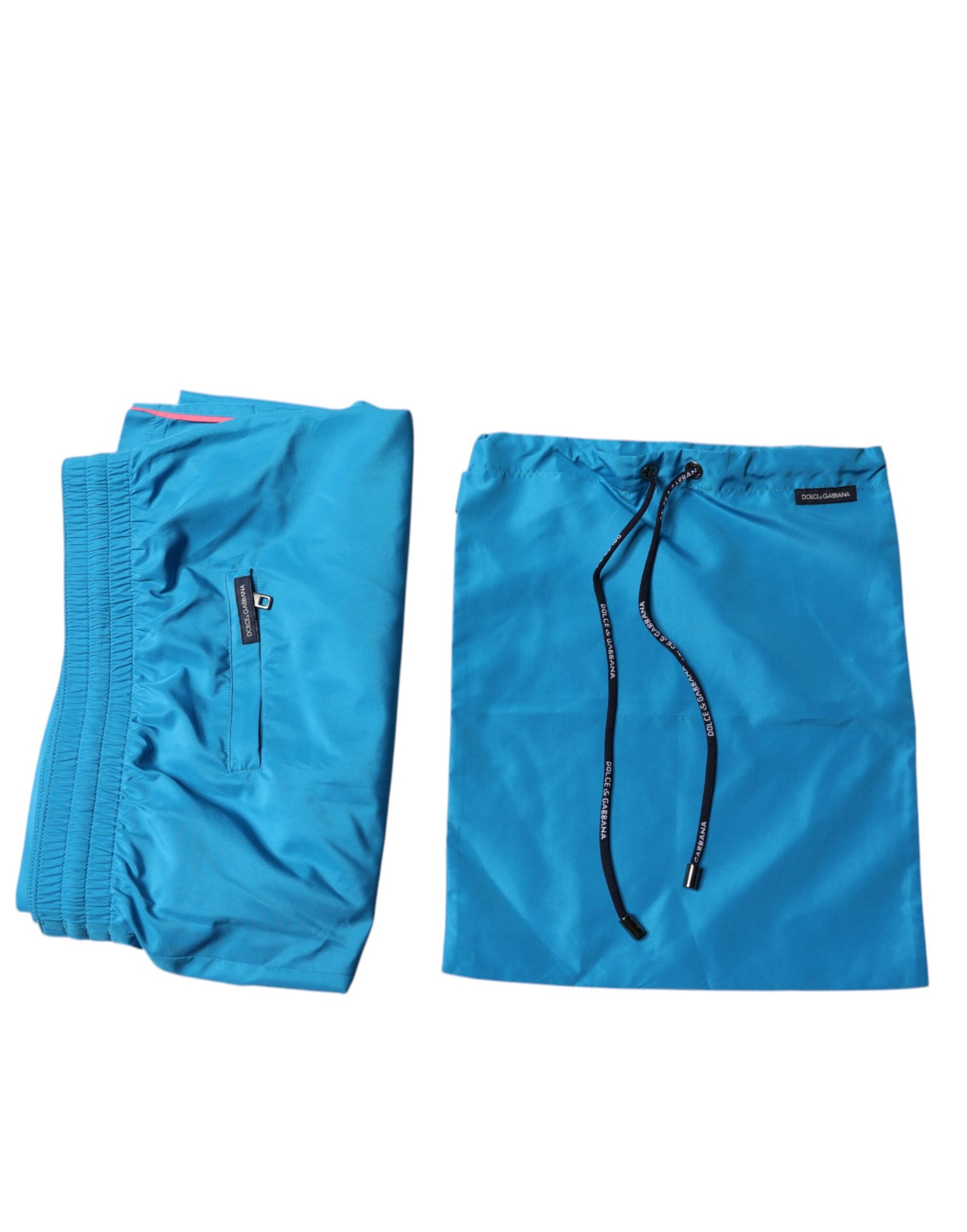 Türkisfarbene Logo-Strandshorts, 2-teilige Bademode