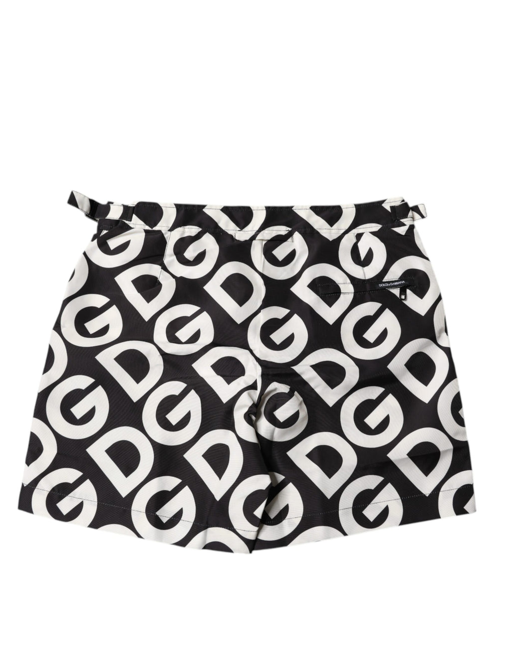 Schwarz-weißes Logo Beachwear Shorts Bademode