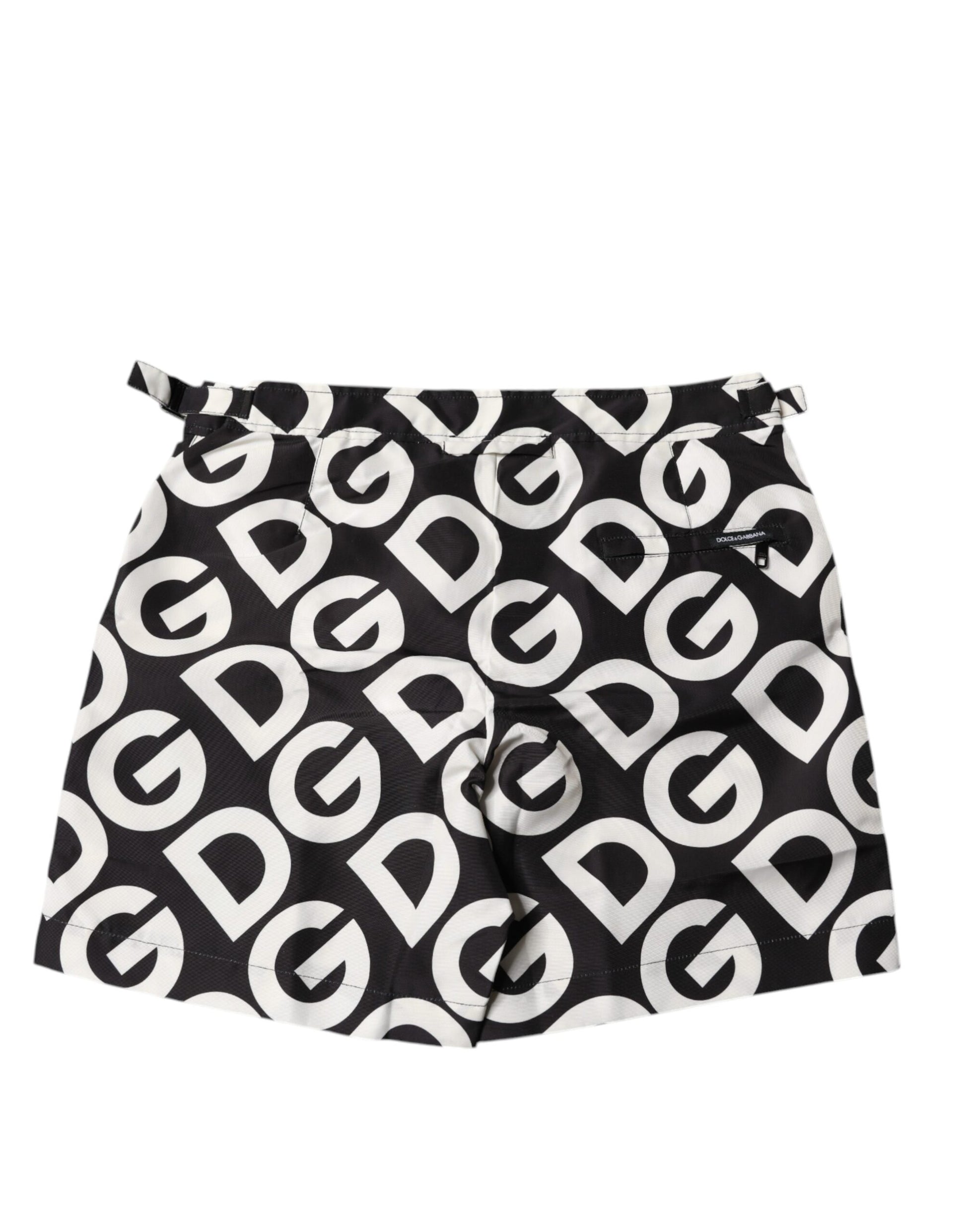 Schwarz-weißes Logo Beachwear Shorts Bademode
