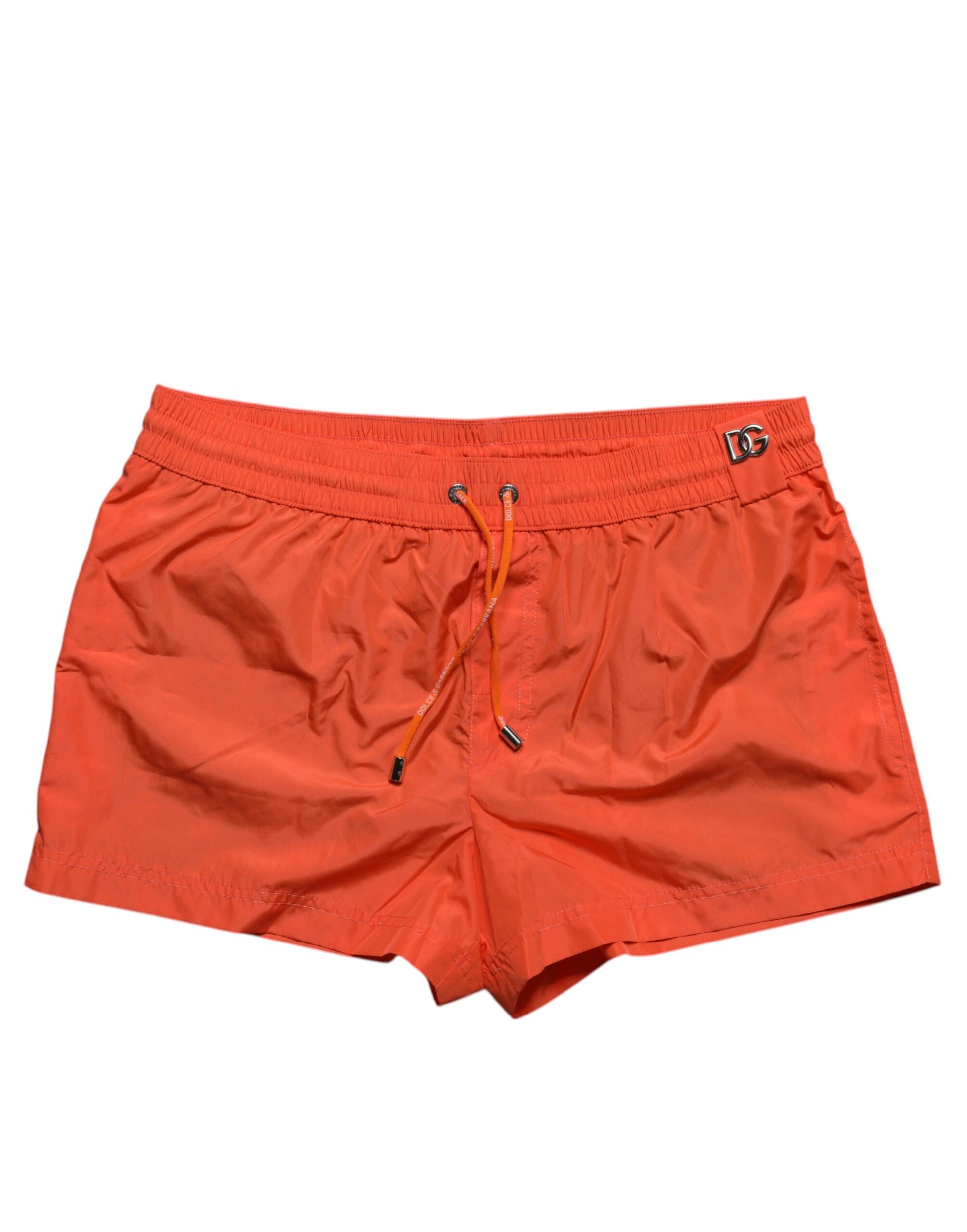 Orange Polyester Beachwear Shorts 2Pc Bademode