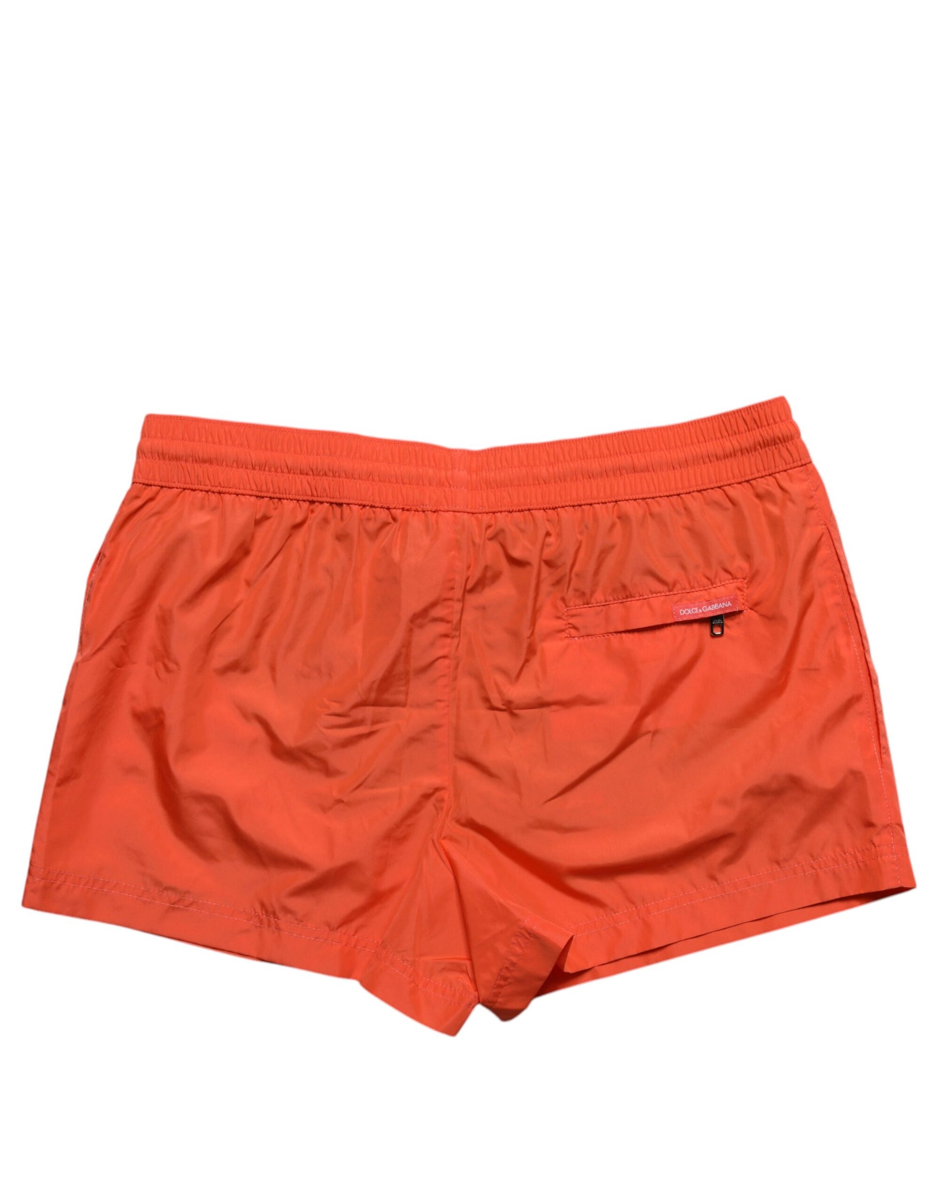 Orange Polyester Beachwear Shorts 2Pc Bademode
