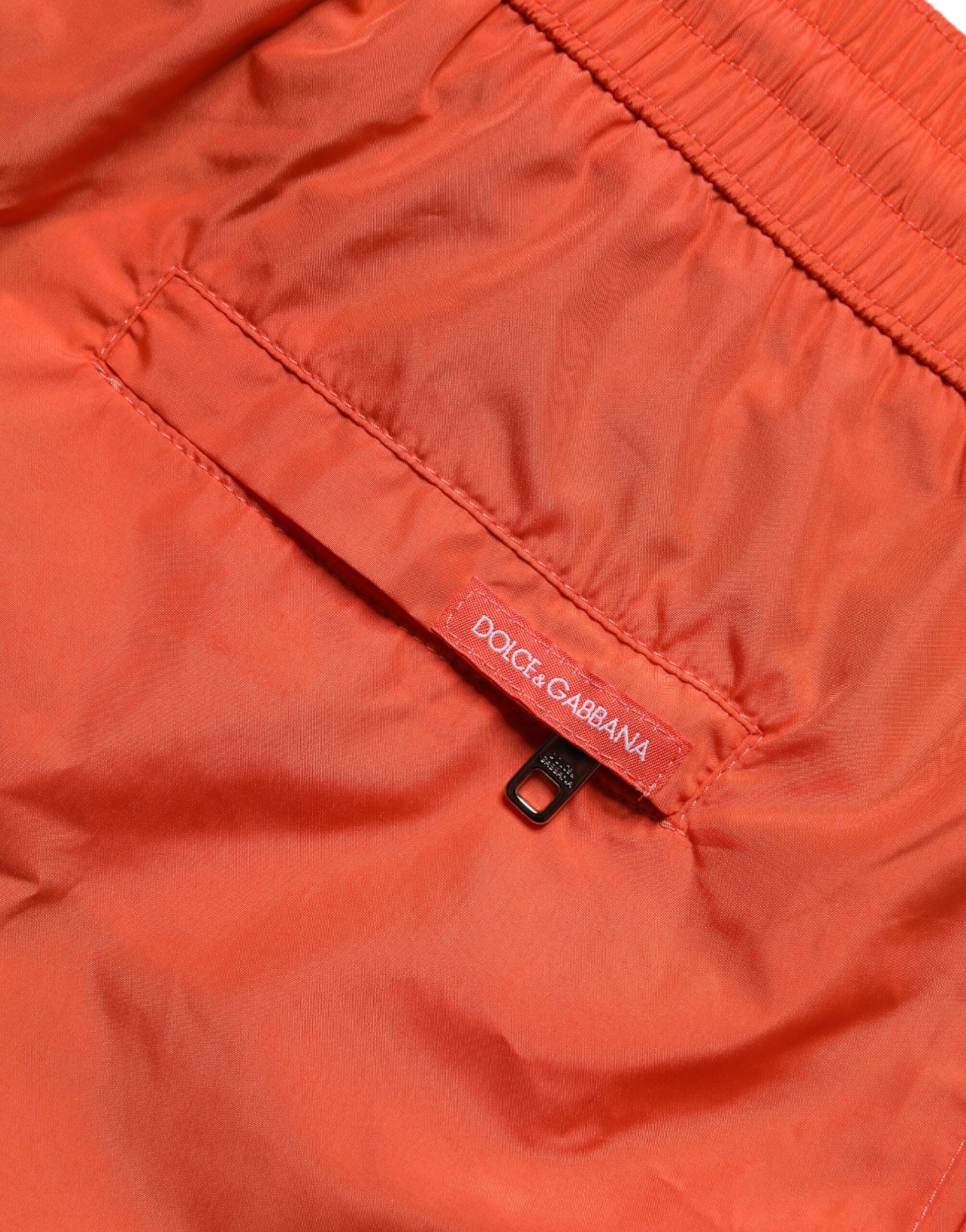 Orange Polyester Beachwear Shorts 2Pc Bademode